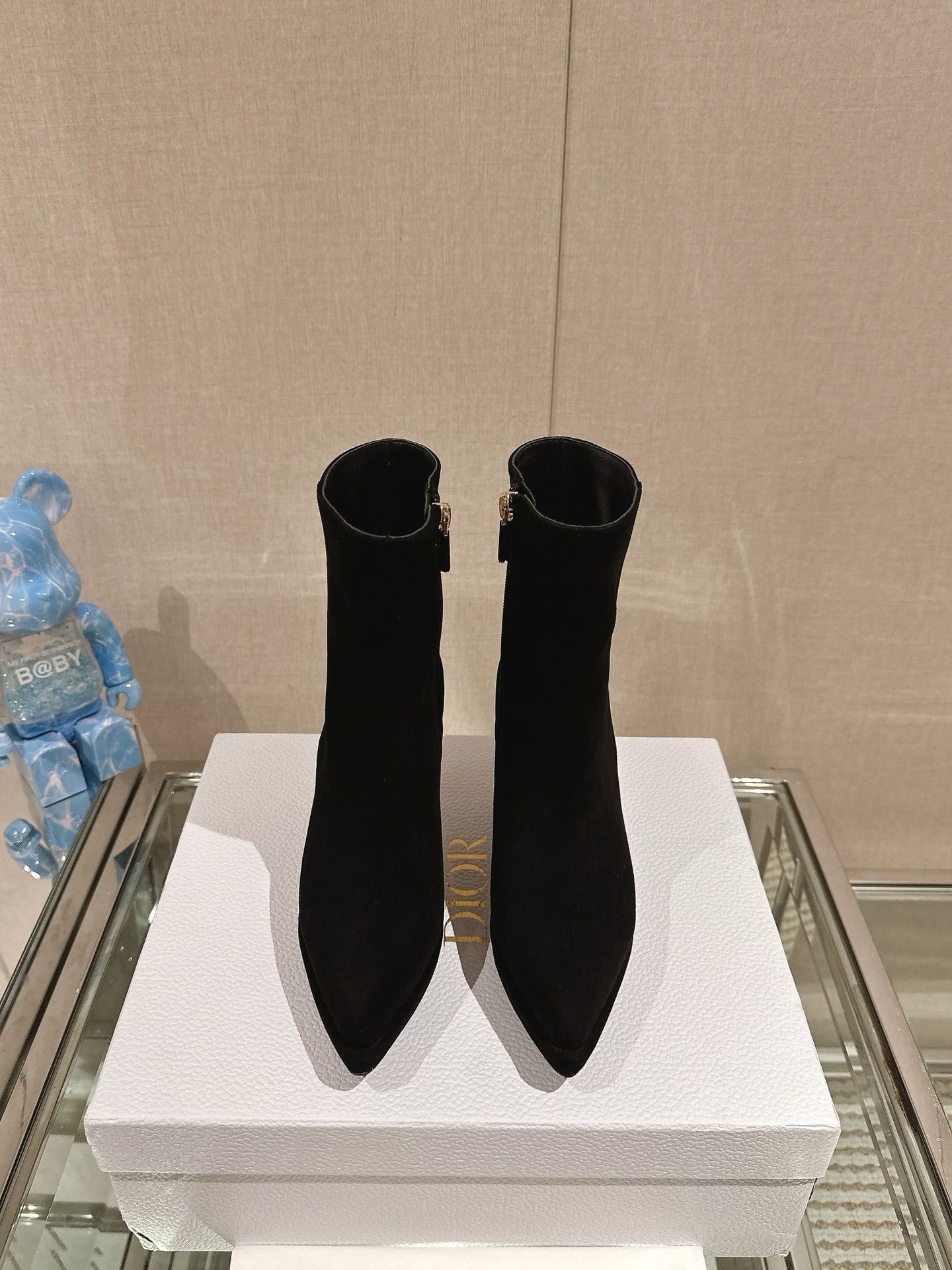 Bagsaaa D10r Ankle Suede Black Boots
