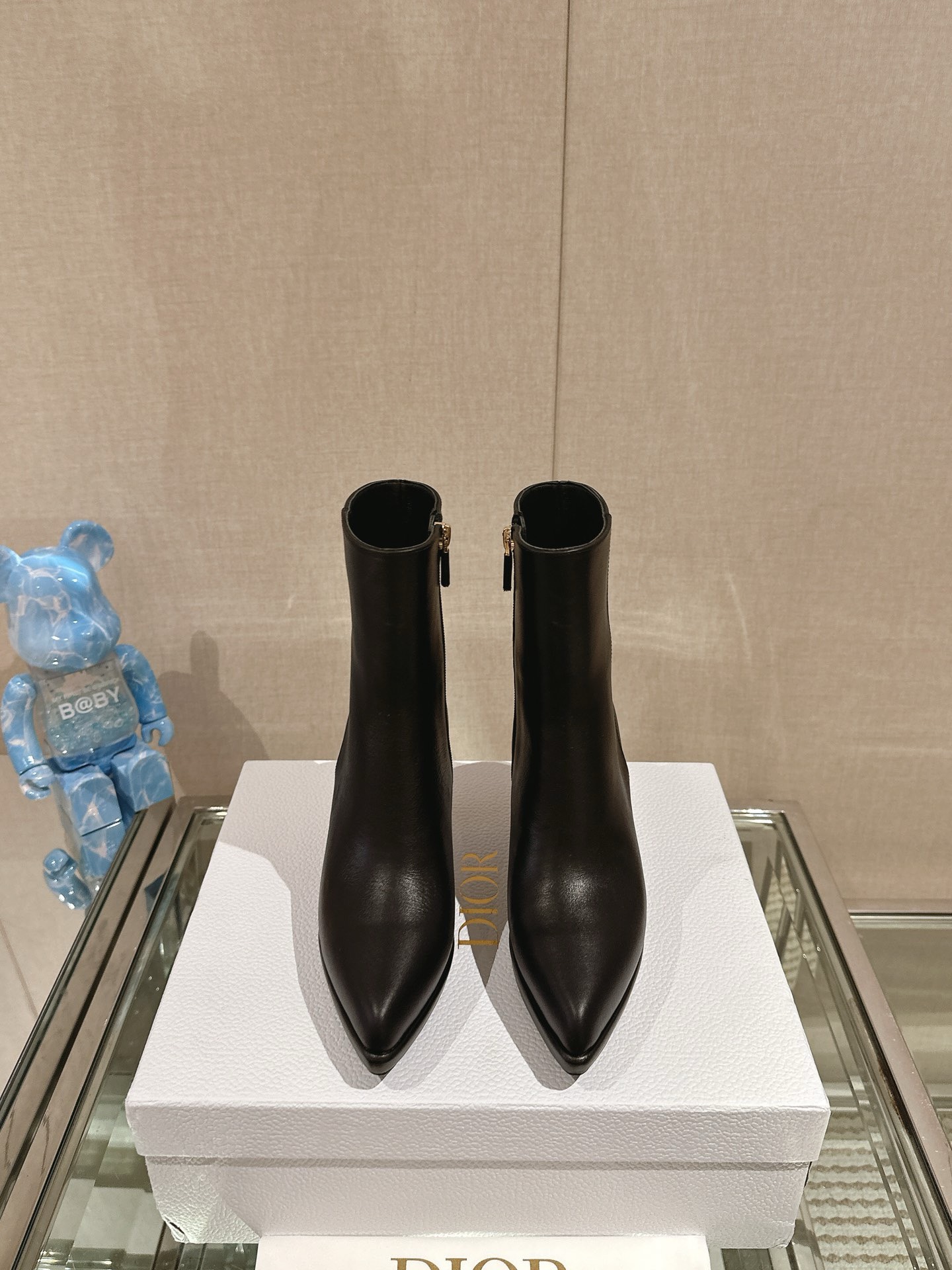 Bagsaaa D10r Ankle Leather Black Boots