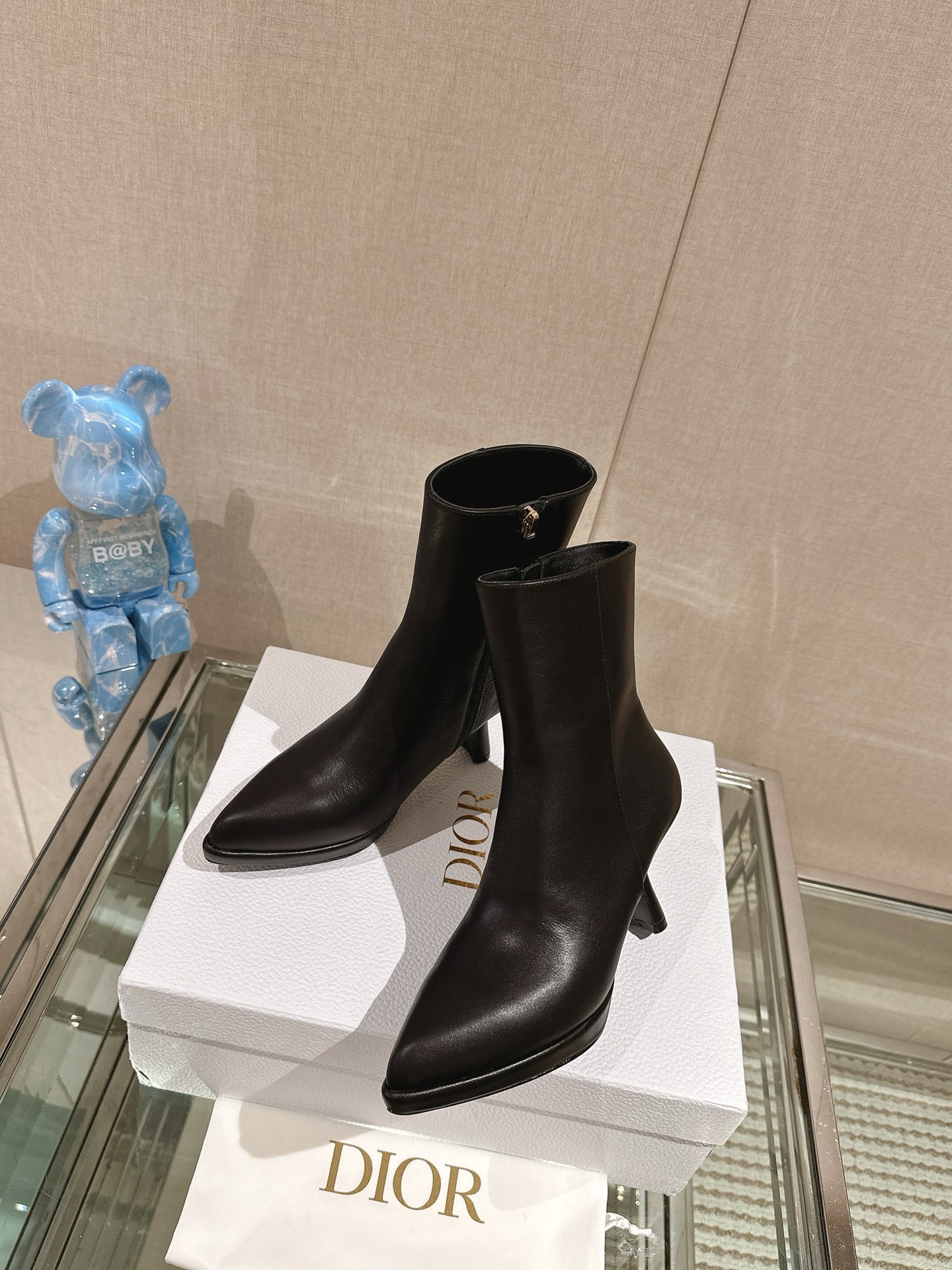 Bagsaaa D10r Ankle Leather Black Boots