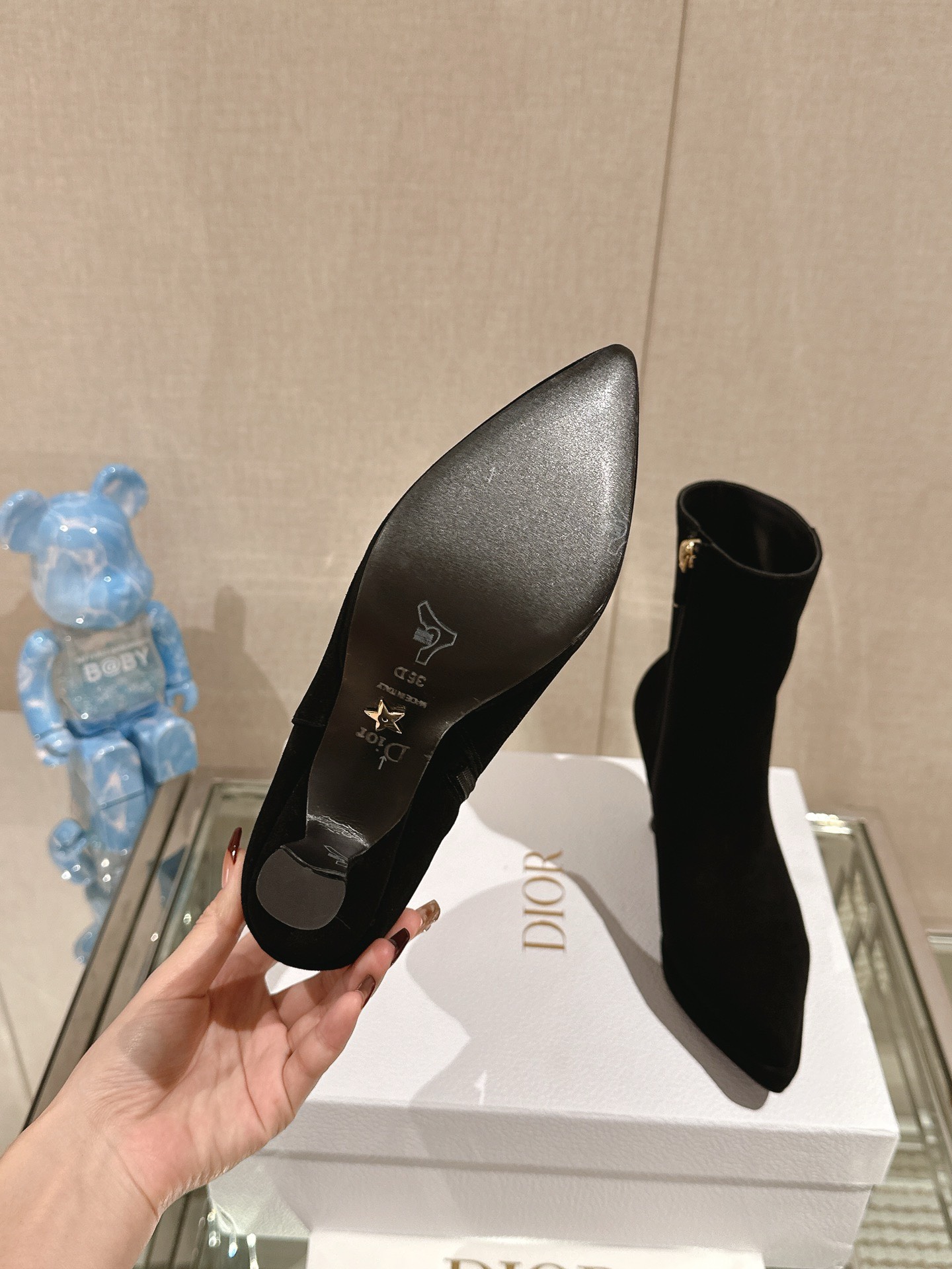 Bagsaaa D10r Ankle Leather Black Boots