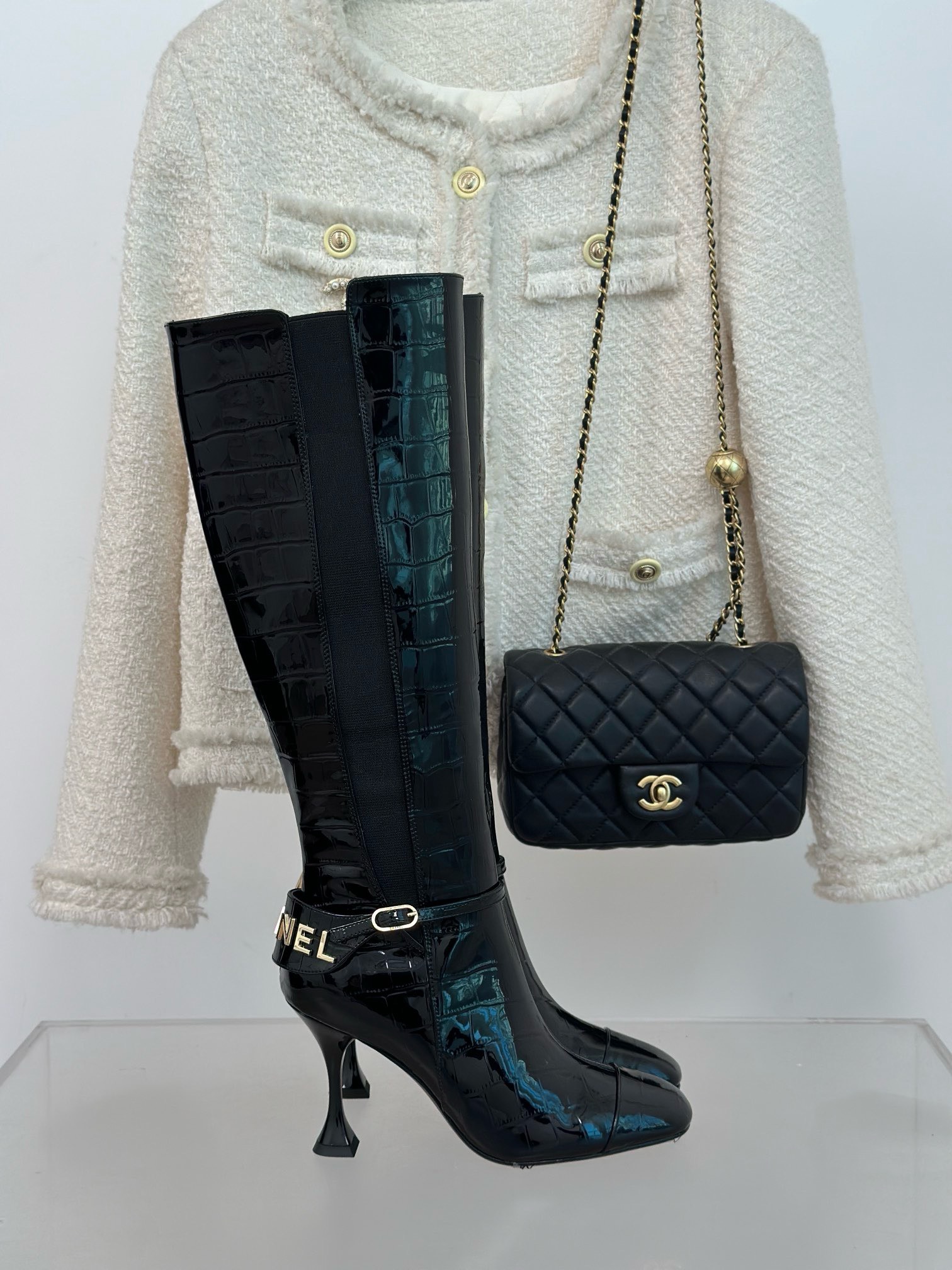 Bagsaaa Ch**el Black Long Boots