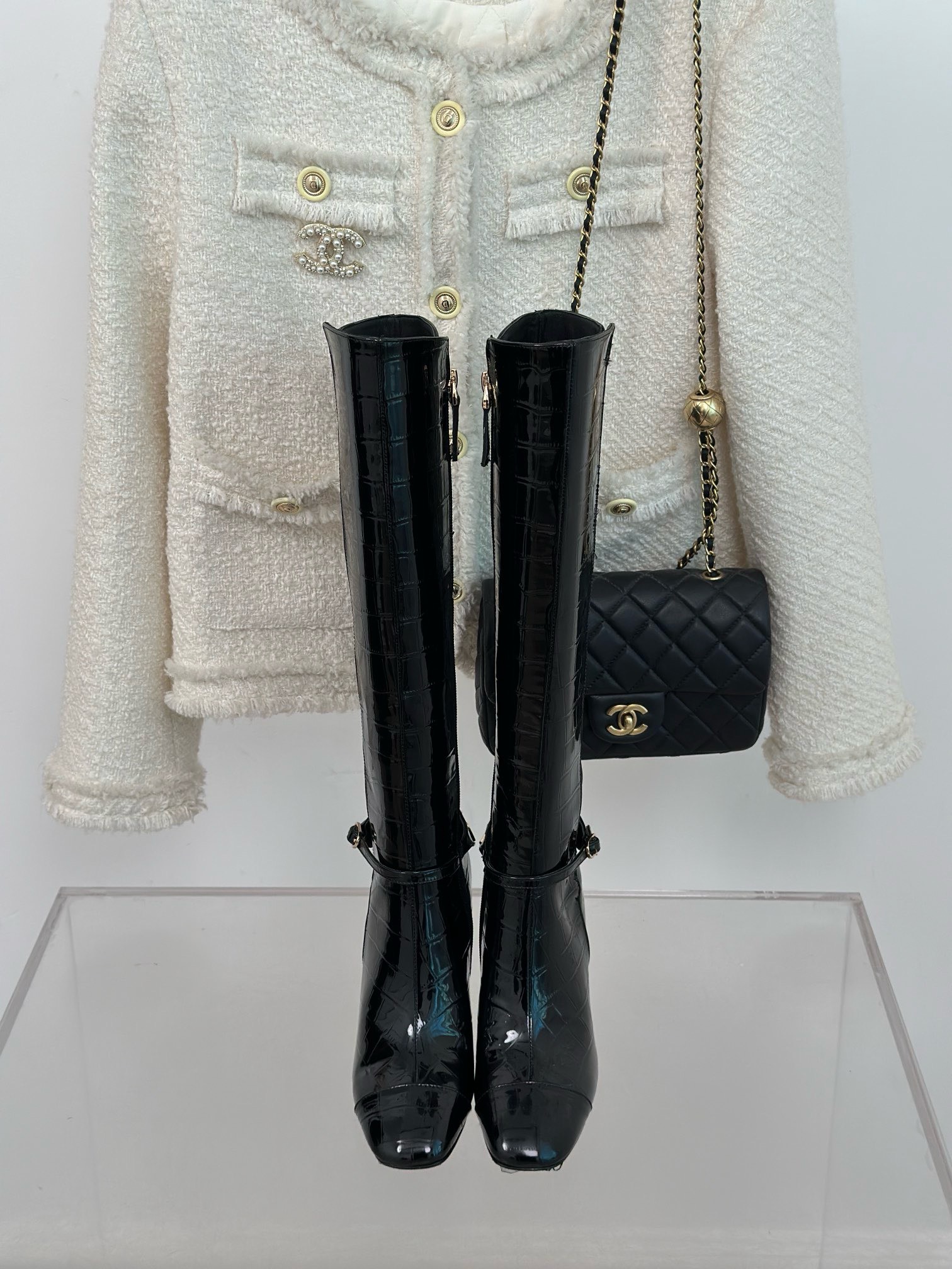 Bagsaaa Ch**el Black Long Boots