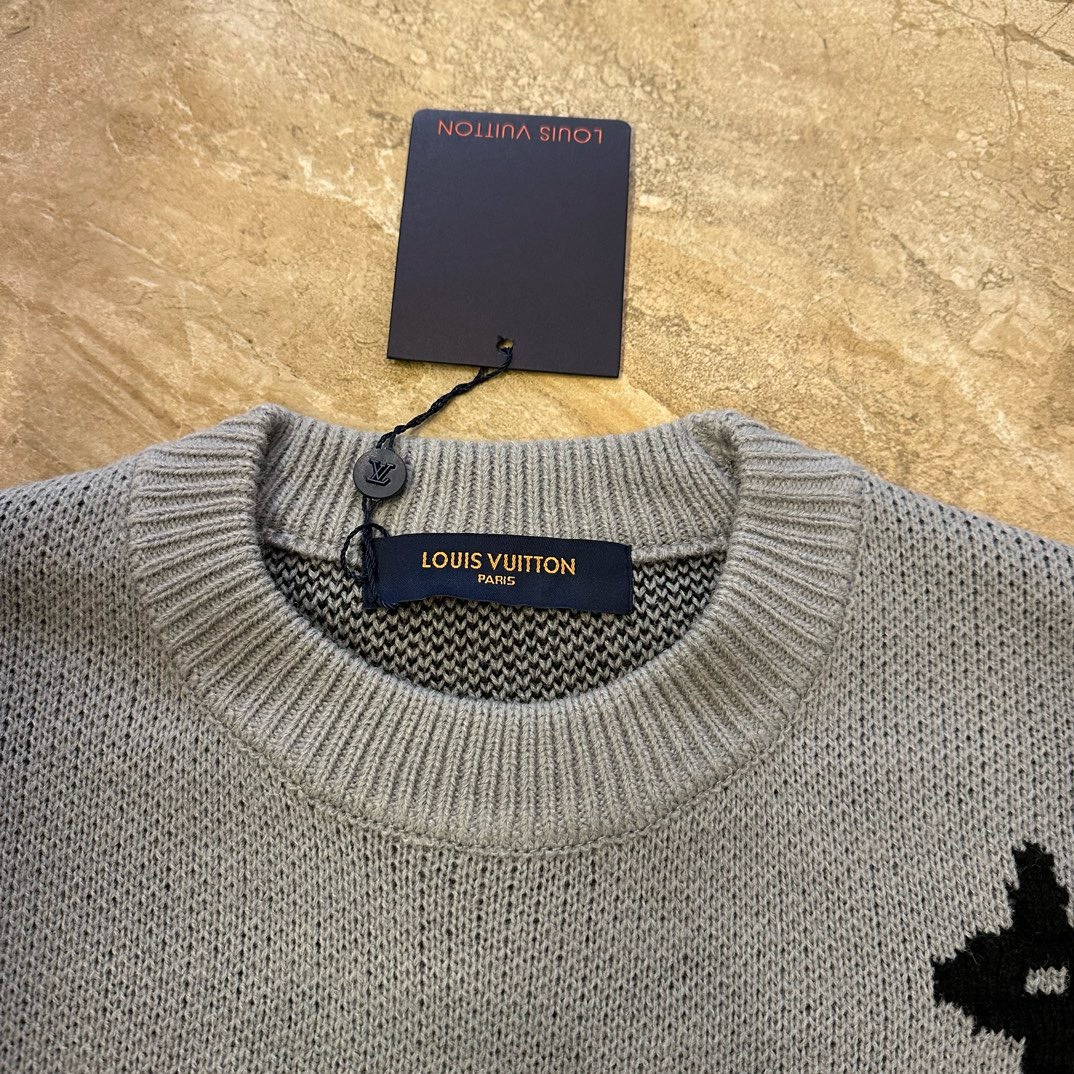 Bagsaaa L0vis Vvtt0n Sweatshirt Grey LV Monogram