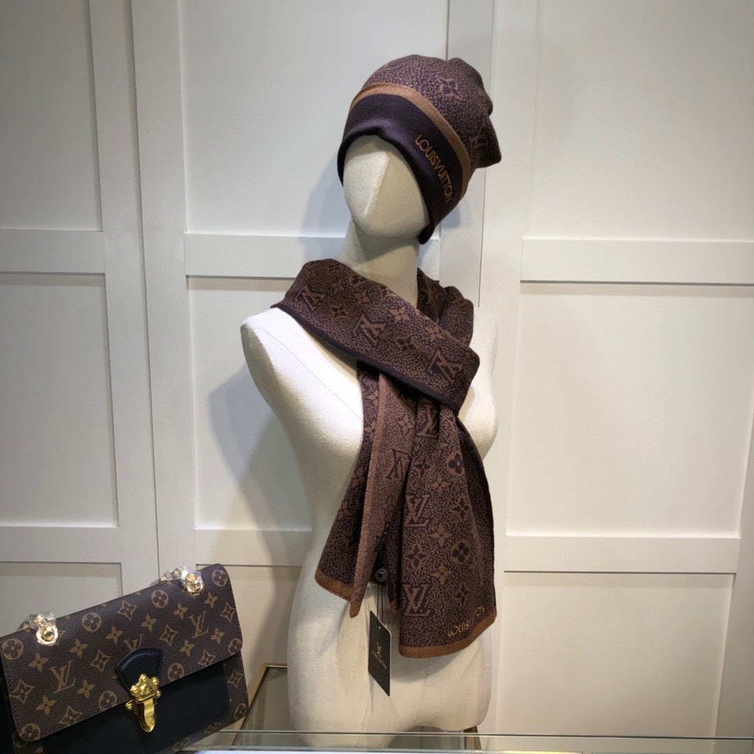 Bagsaaa L0vis Vvtt0n Set Hat + Scarf - 4 colors
