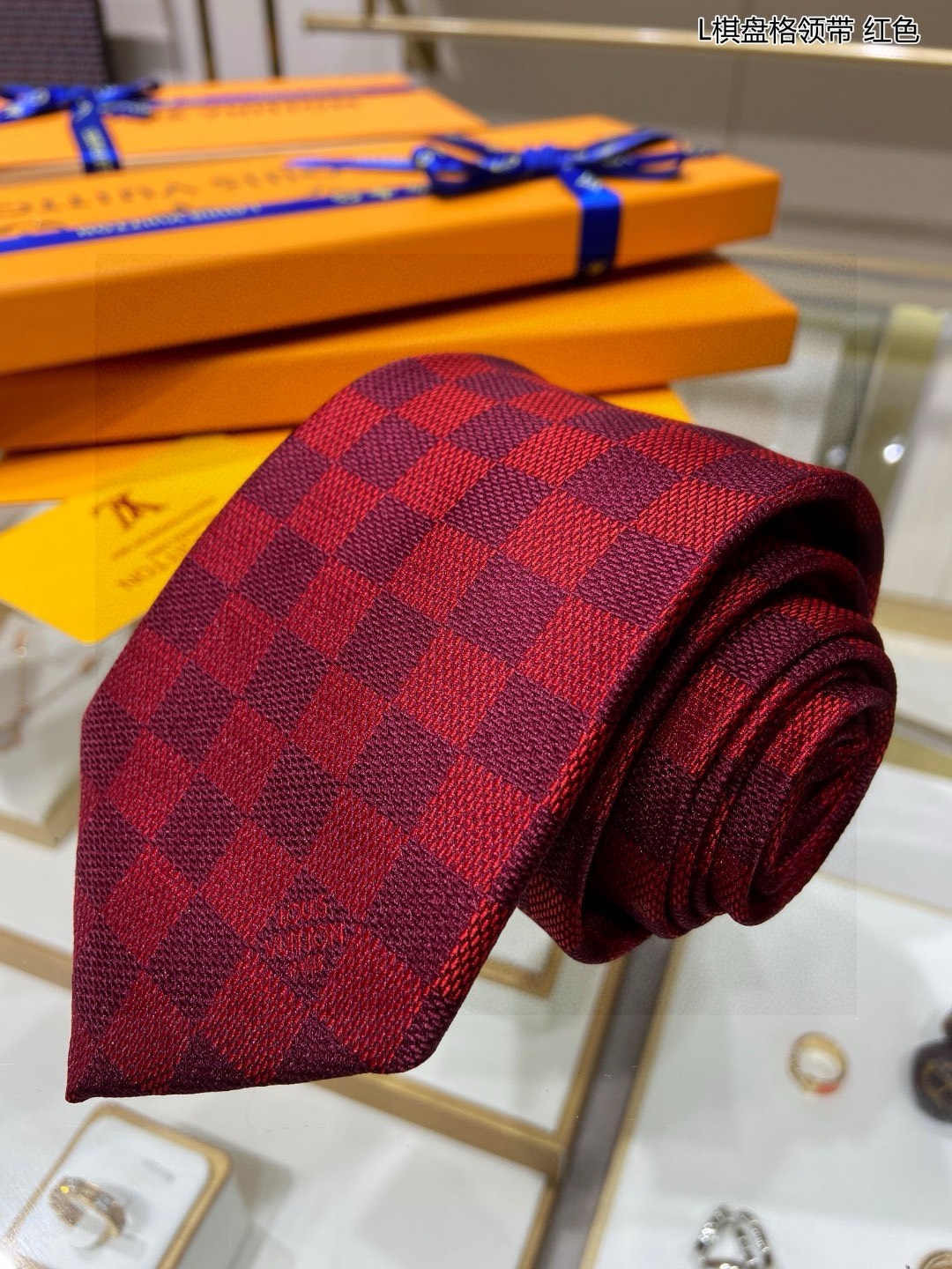 Bagsaaa L0vis Vvtt0n Damier Classique Tie In Red