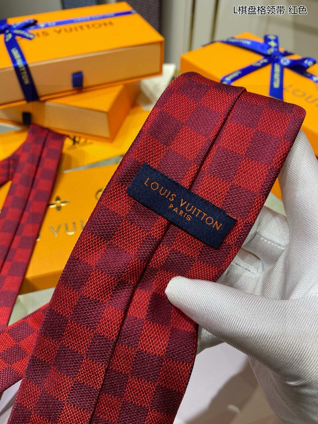 Bagsaaa L0vis Vvtt0n Damier Classique Tie In Red