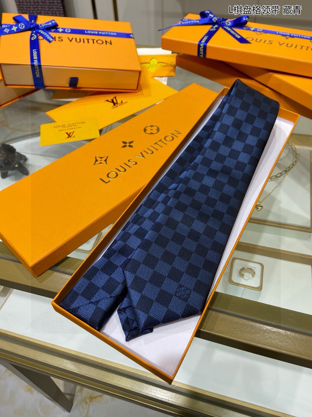 Bagsaaa L0vis Vvtt0n Damier Classique Tie In Blue