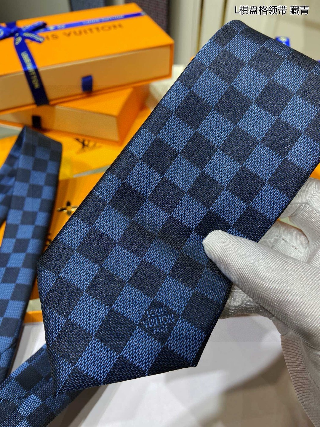 Bagsaaa L0vis Vvtt0n Damier Classique Tie In Blue