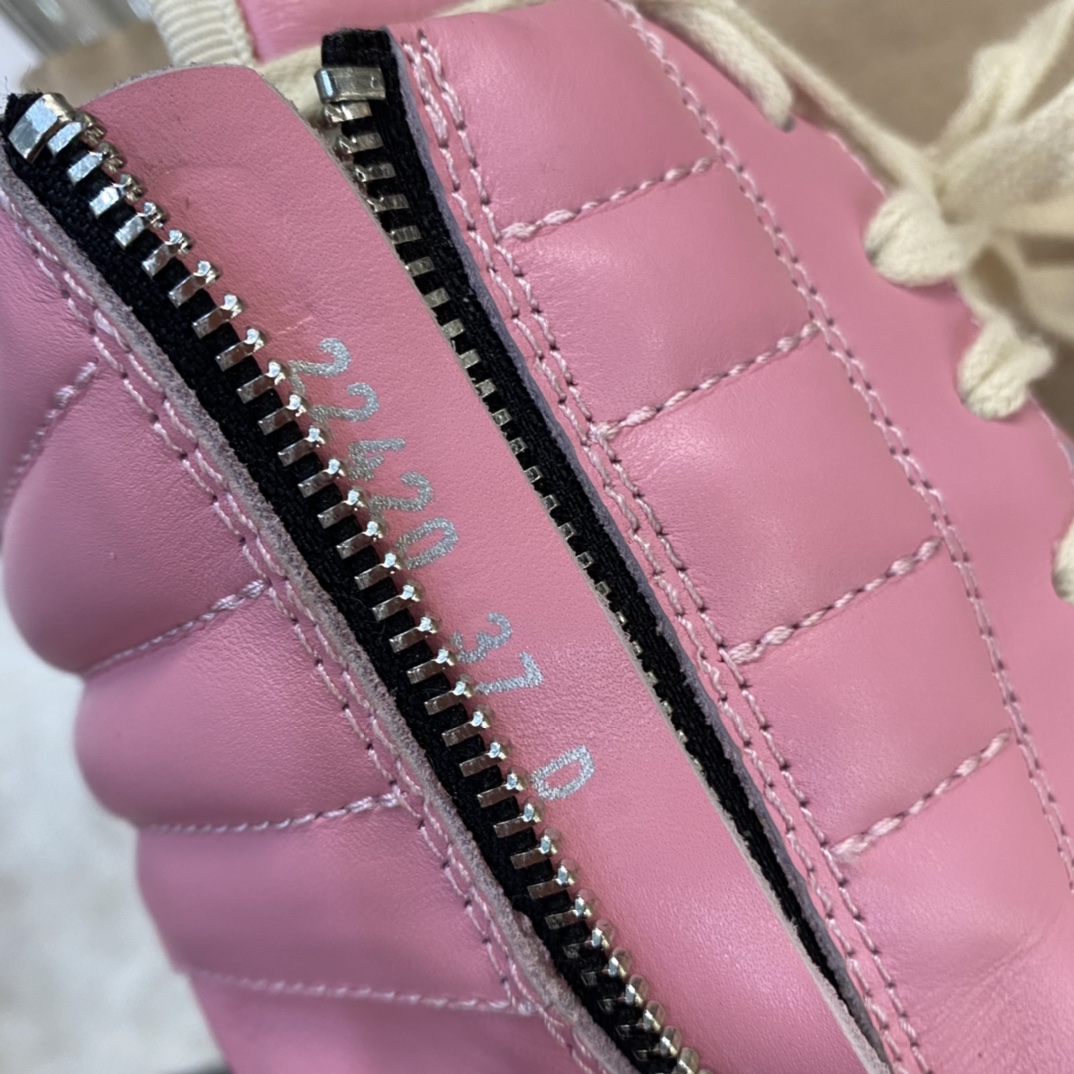 Bagsaaa Rick Owens Pink Leather Sneaker Boots