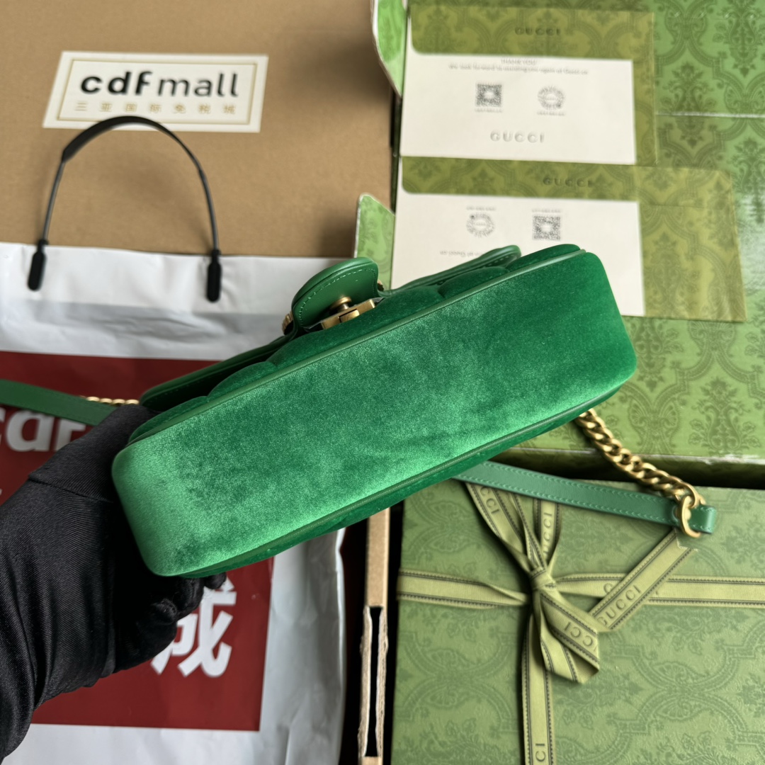 Bagsaaa Gvc*1 Small Marmont Green Velvet - 22*13*6CM