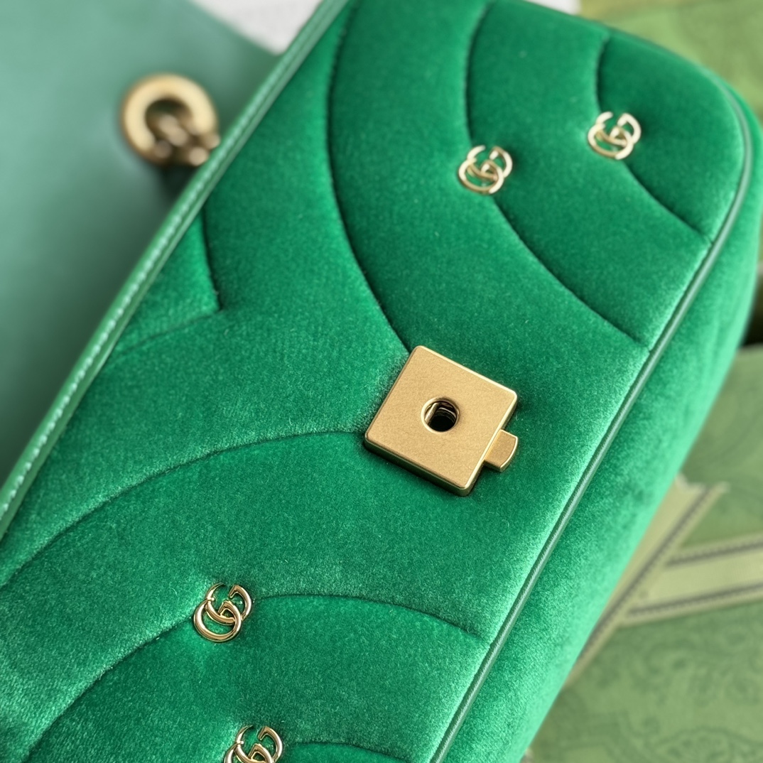 Bagsaaa Gvc*1 Small Marmont Green Velvet - 22*13*6CM