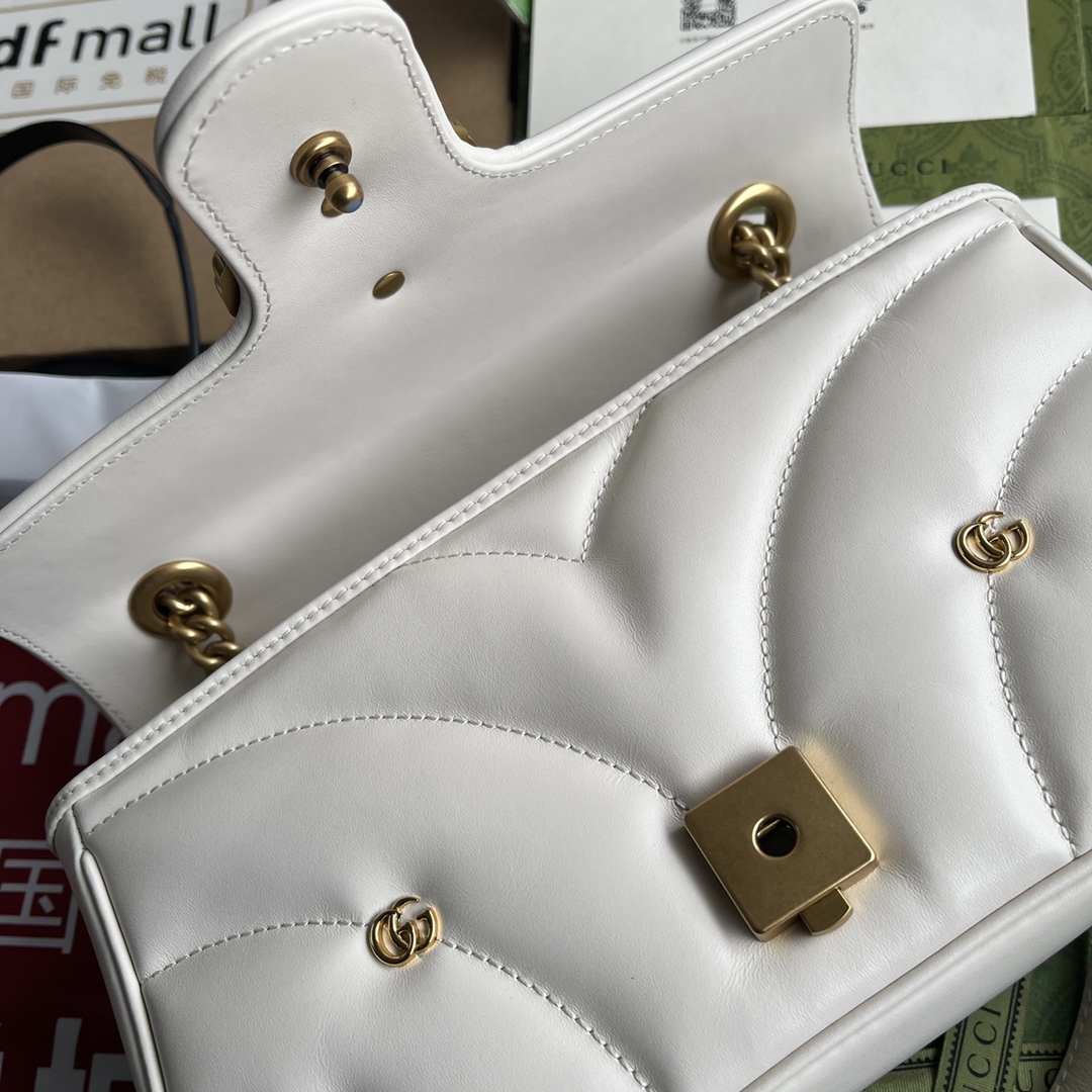 Bagsaaa Gvc*1 Small Marmont White Leather - 26*13*6CM