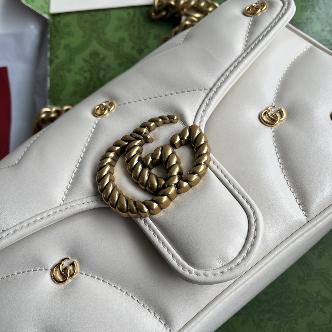 Bagsaaa Gvc*1 Small Marmont White Leather - 26*13*6CM