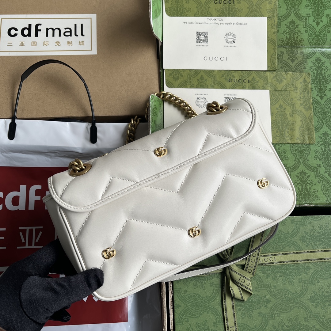 Bagsaaa Gvc*1 Small Marmont White Leather - 26*13*6CM