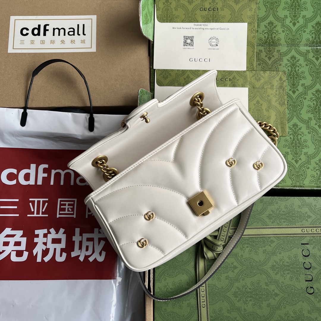 Bagsaaa Gvc*1 Small Marmont White Leather - 26*13*6CM