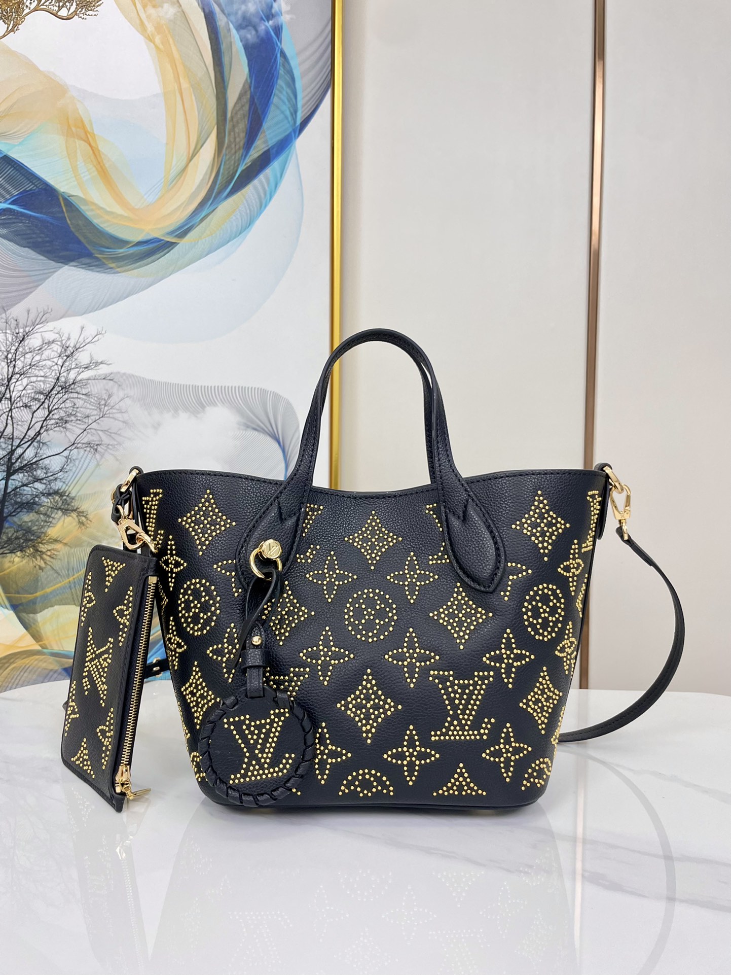 Bagsaaa L0vis Vvtt0n Blossom Black Bag - 20*20*12.5CM