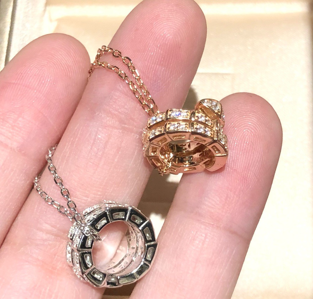 Bagsaaa Bv1g*ai Serpenti D1am0nd Necklace