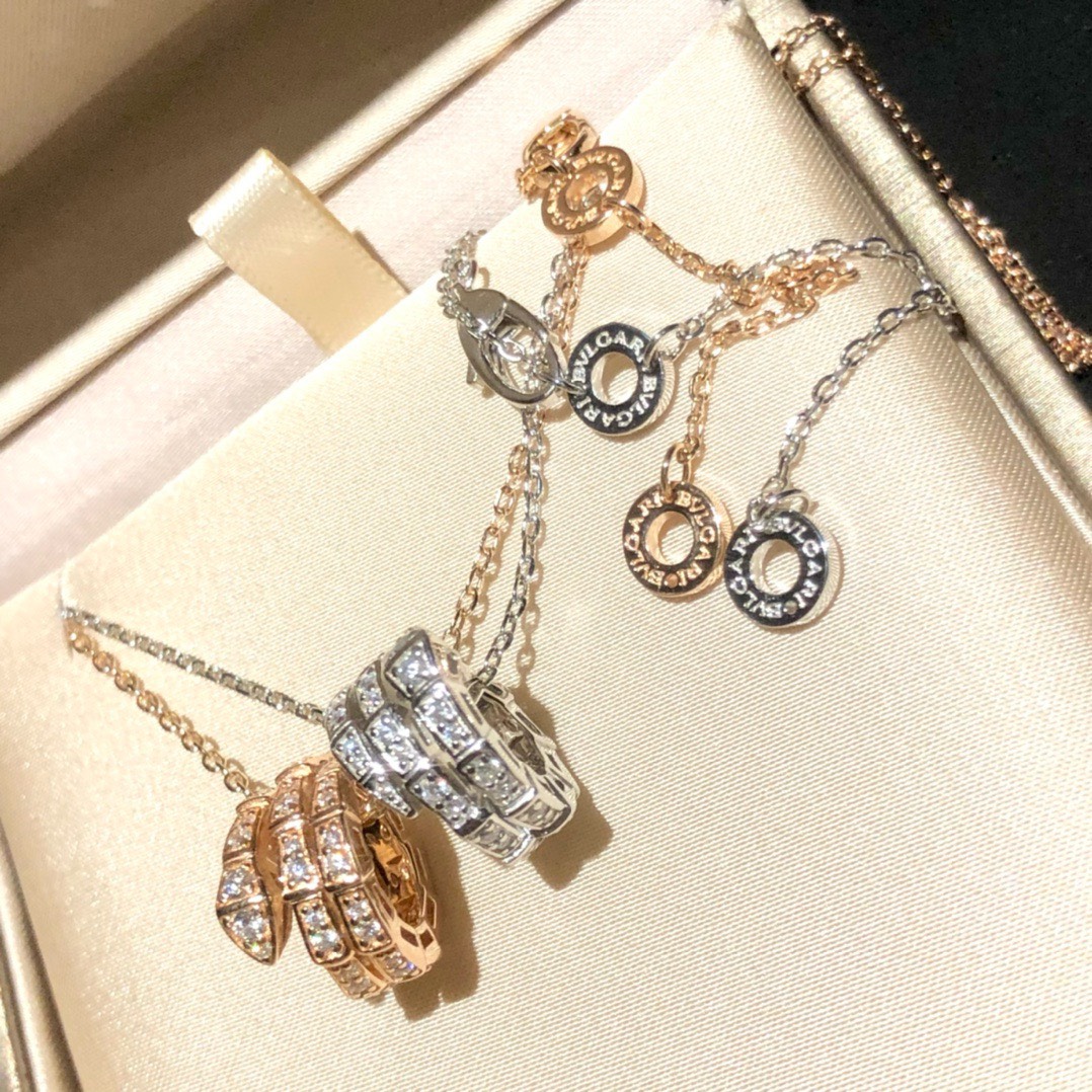 Bagsaaa Bv1g*ai Serpenti D1am0nd Necklace