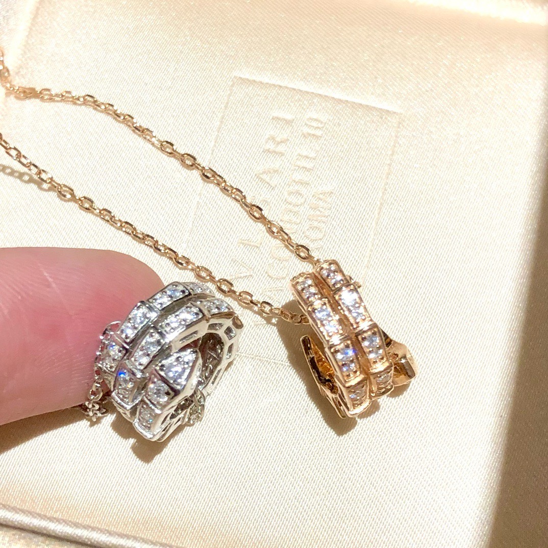 Bagsaaa Bv1g*ai Serpenti D1am0nd Necklace