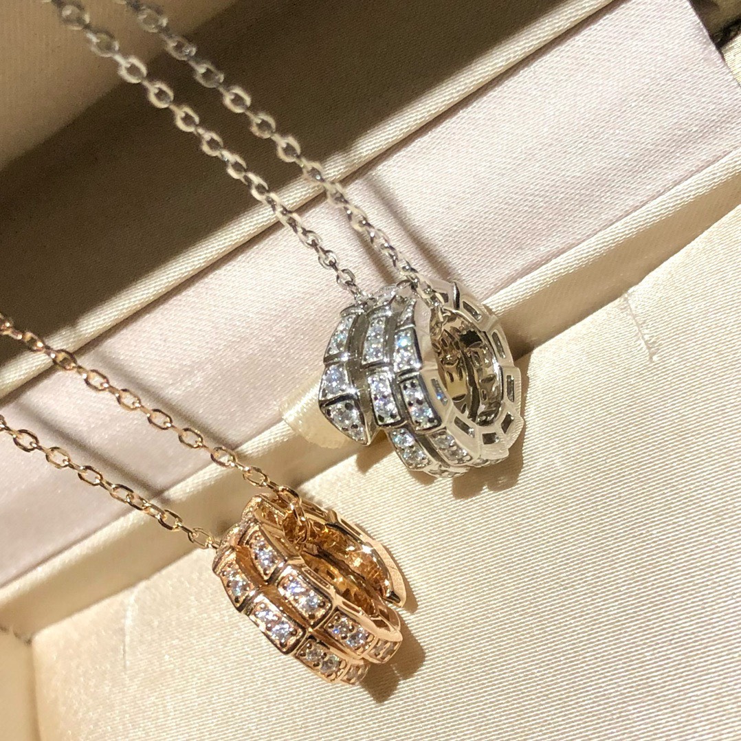 Bagsaaa Bv1g*ai Serpenti D1am0nd Necklace