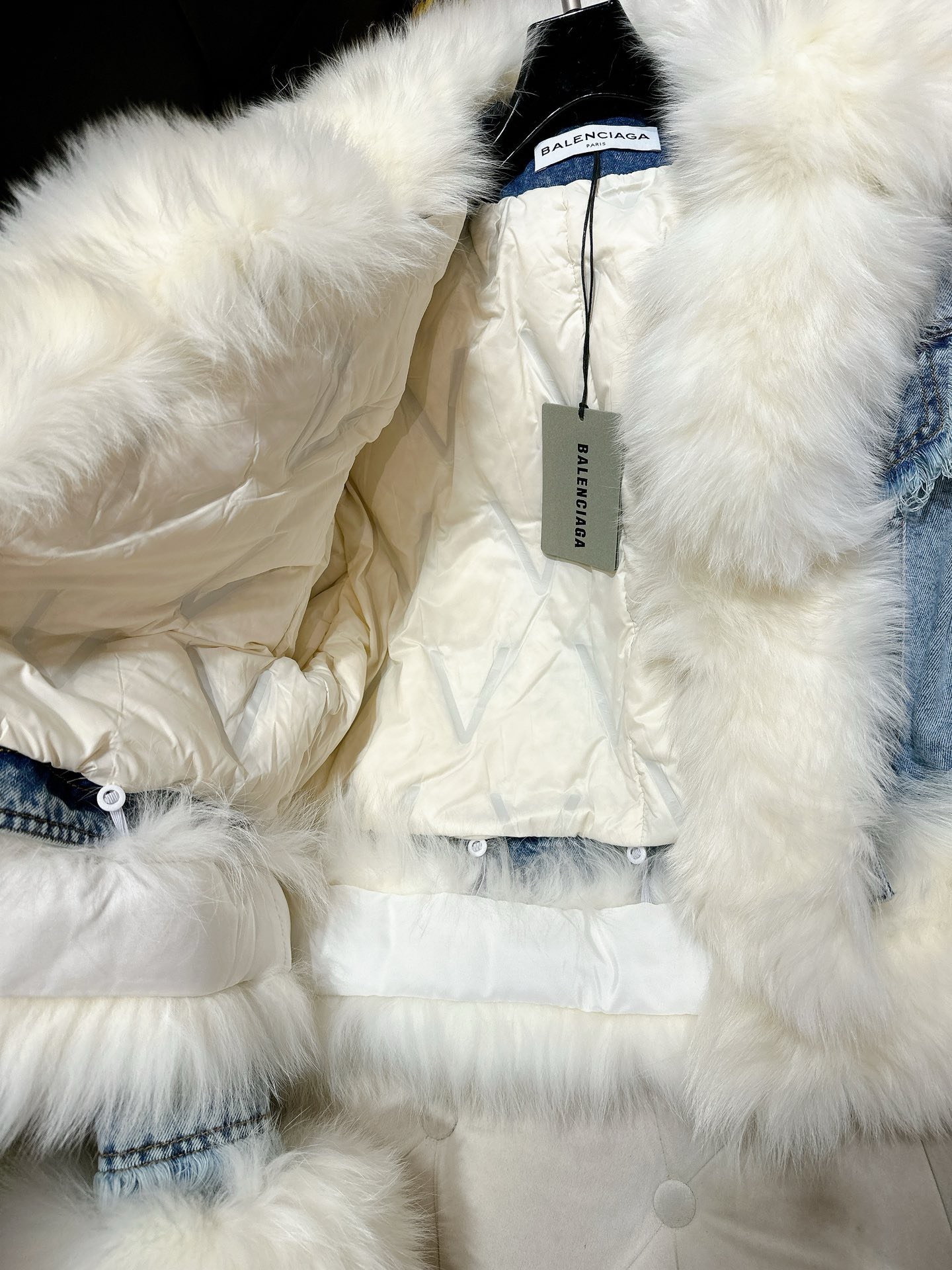 Bagsaaa Ba1en*iaga Biker Jacket Denim With Shearling