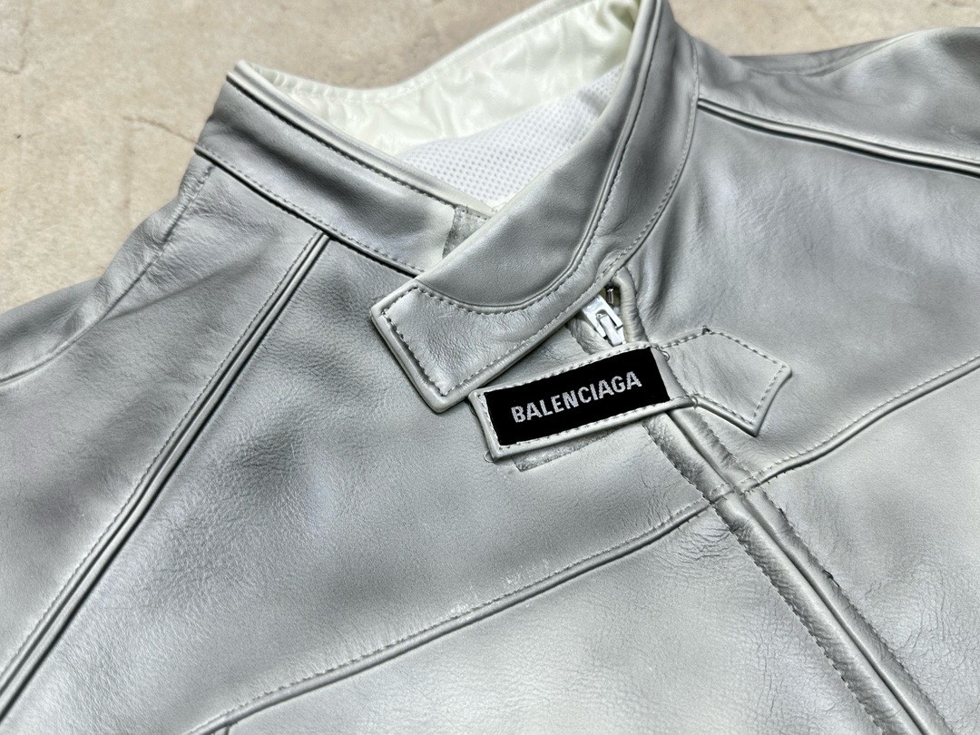 Bagsaaa Ba1en*iaga Biker Leather Jacket