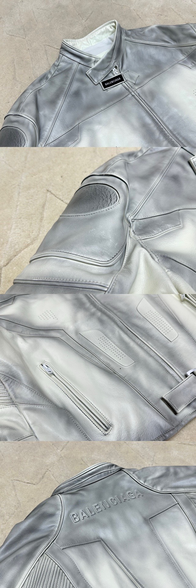 Bagsaaa Ba1en*iaga Biker Leather Jacket