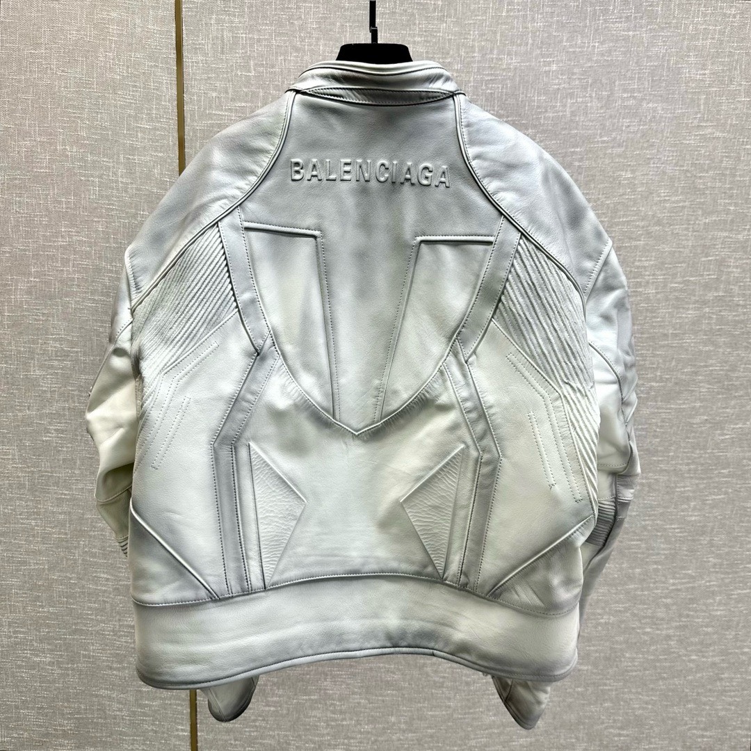 Bagsaaa Ba1en*iaga Biker Leather Jacket