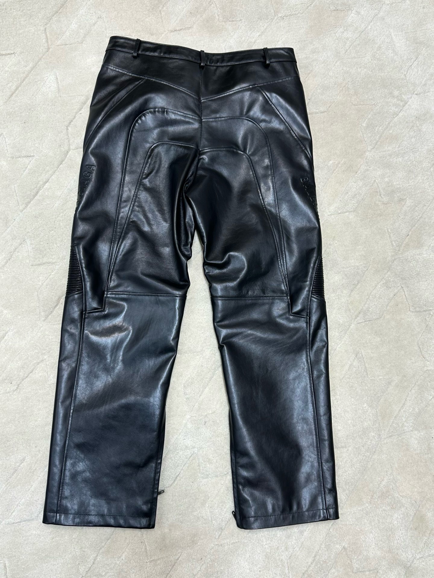 Bagsaaa Ba1en*iaga Biker Leather Pant In Black