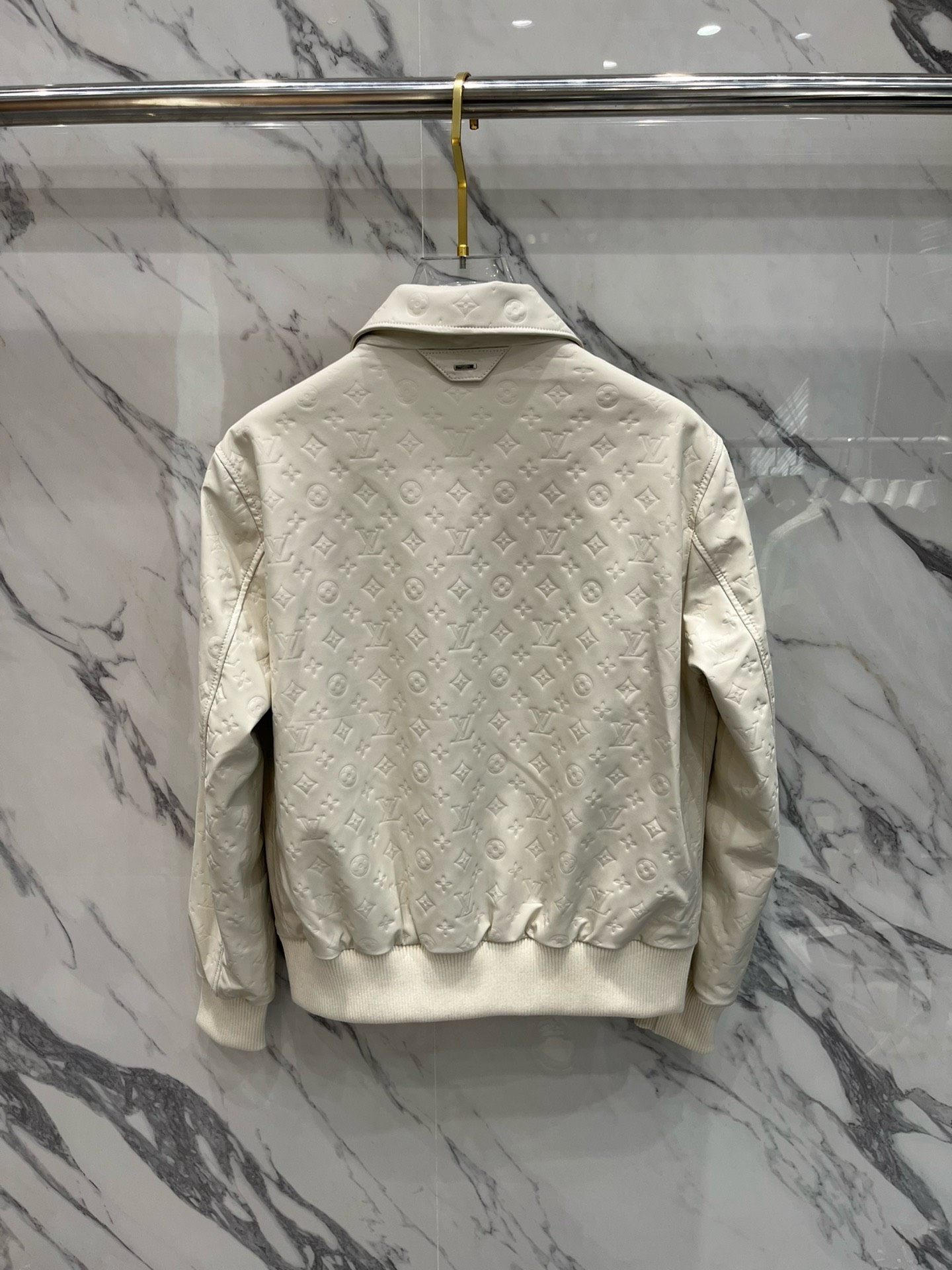 Bagsaaa L0vis Vvtt0n Monogram Leather Jacket in white