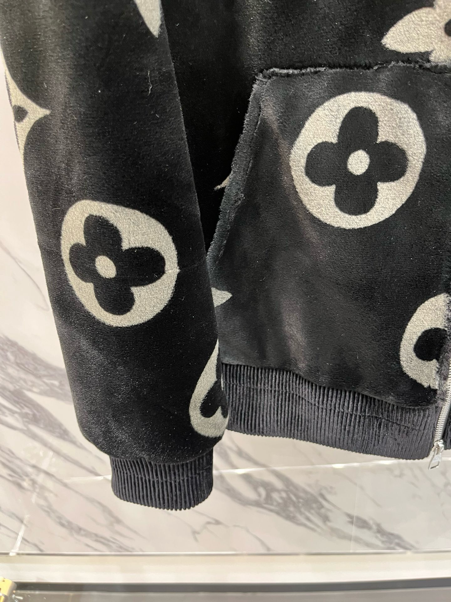 Bagsaaa L0vis Vvtt0n Monogram Mink Fur Zipped Hoodie