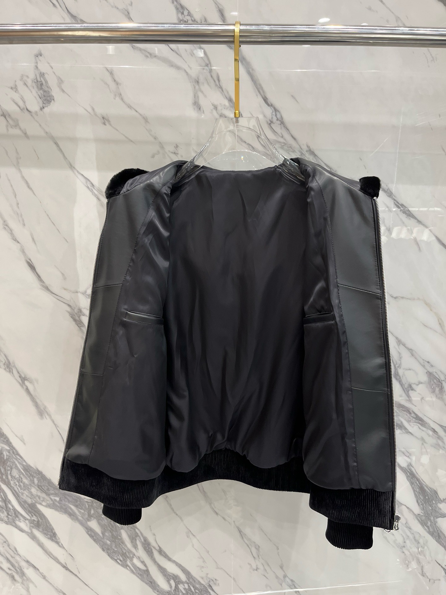 Bagsaaa L0vis Vvtt0n Monogram Mink Fur Zipped Hoodie