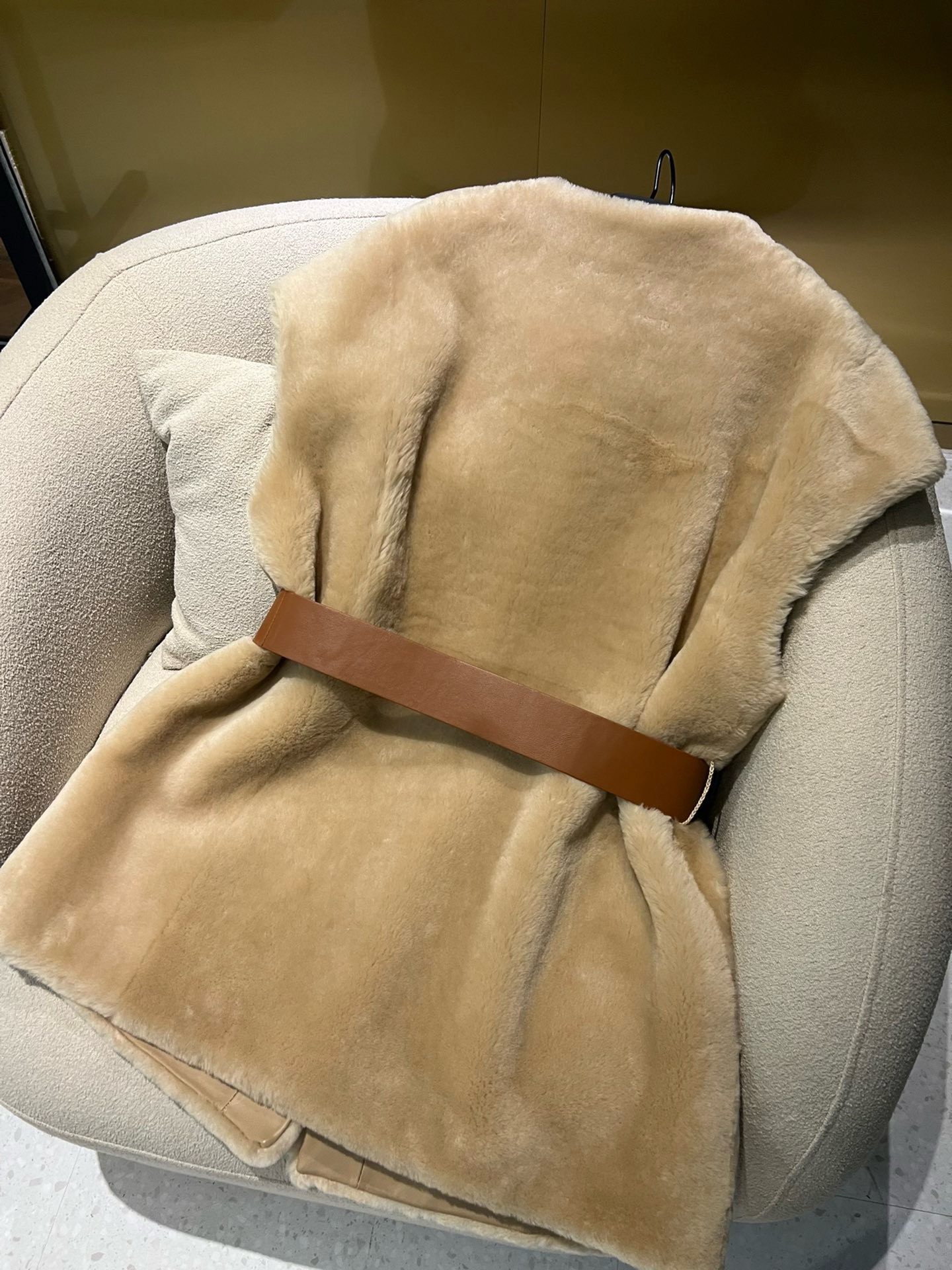 Bagsaaa Pra*a Waistcoat Fur In Beige