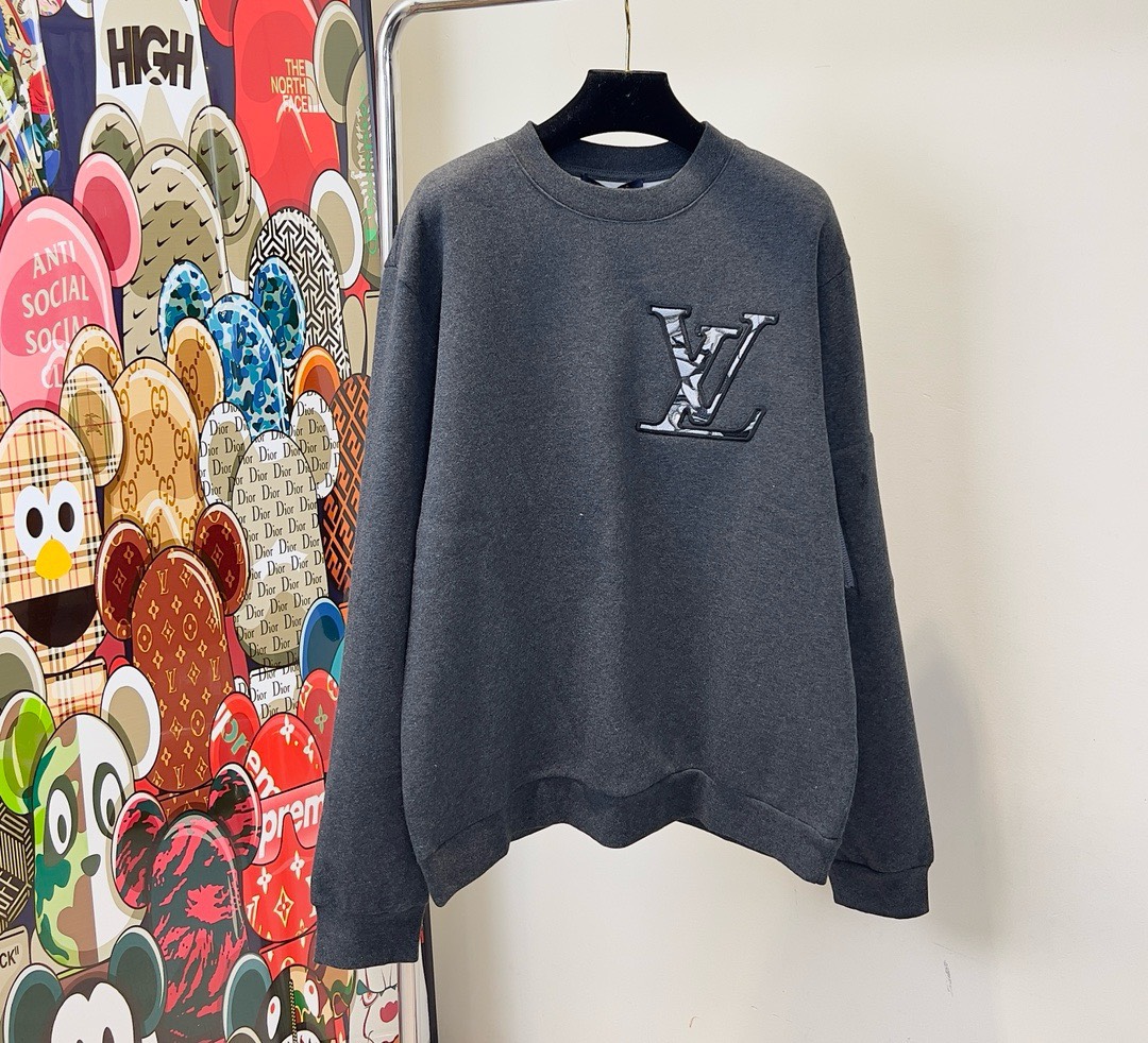 Bagsaaa L0vis Vvtt0n Cotton Crewneck Volcanic Ash Grey