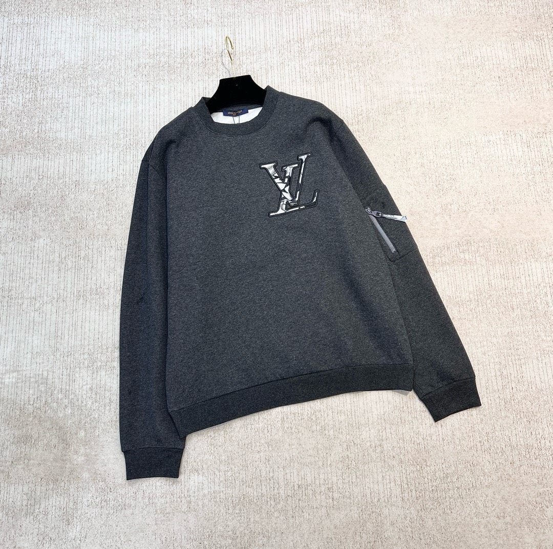 Bagsaaa L0vis Vvtt0n Cotton Crewneck Volcanic Ash Grey