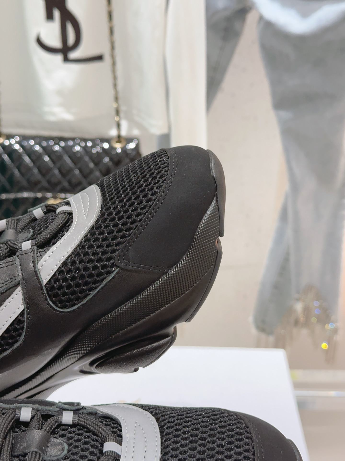 Bagsaaa D10r EssentialsB22 SNEAKER Black Technical Mesh and Smooth Calfskin