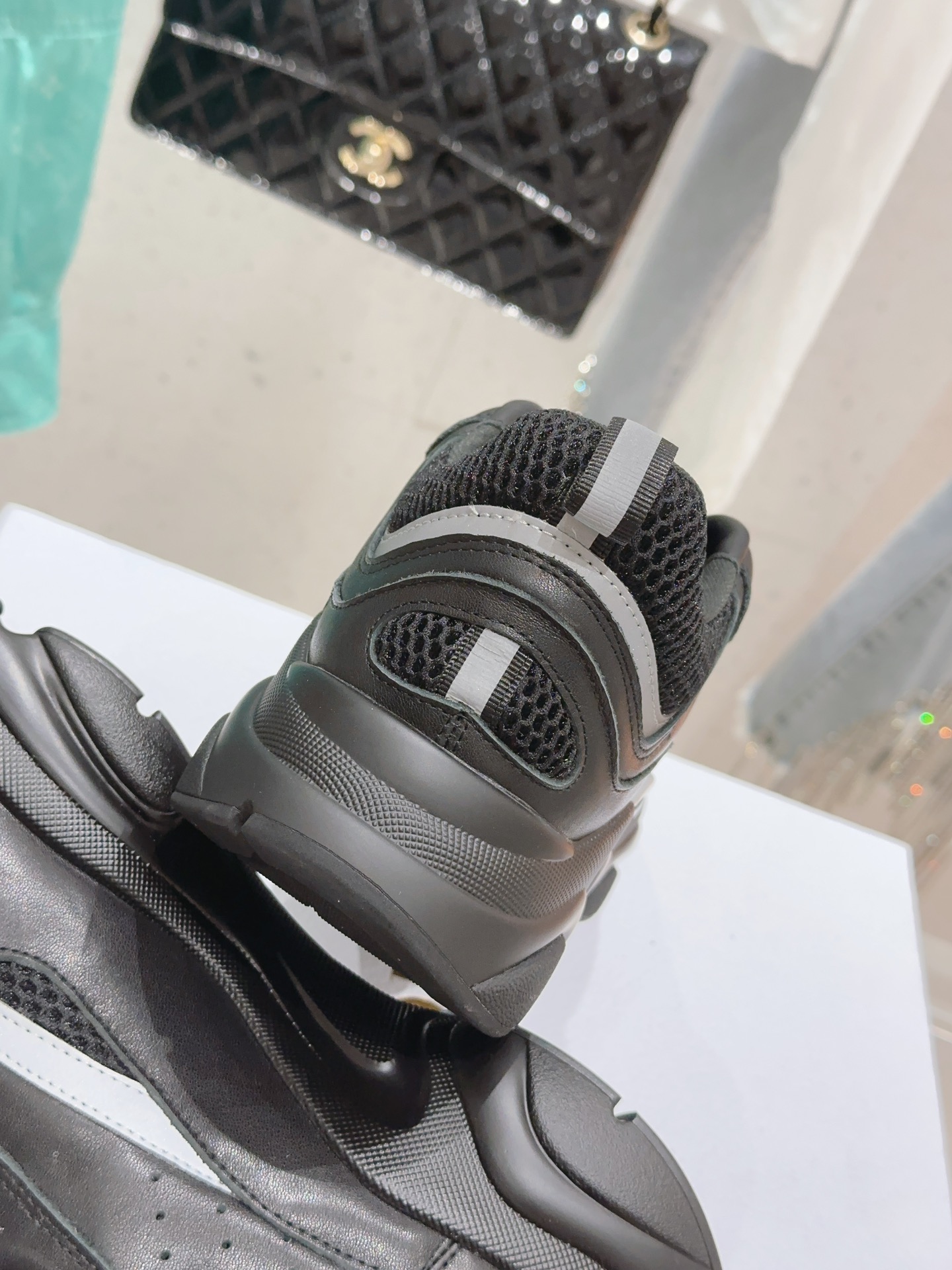 Bagsaaa D10r EssentialsB22 SNEAKER Black Technical Mesh and Smooth Calfskin
