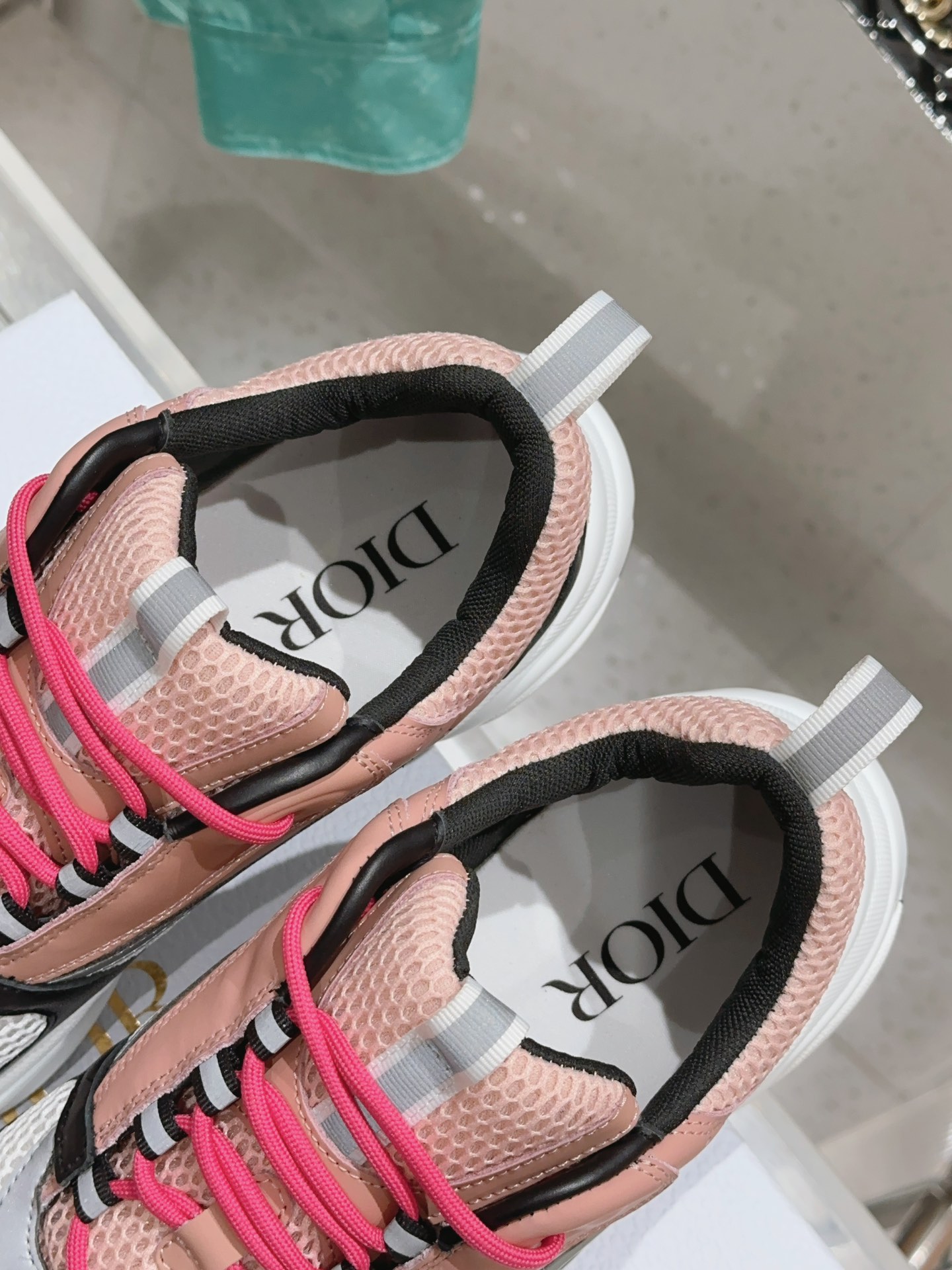 Bagsaaa D10r Essentials B22 SNEAKER Pink Technical Mesh and Smooth Calfskin