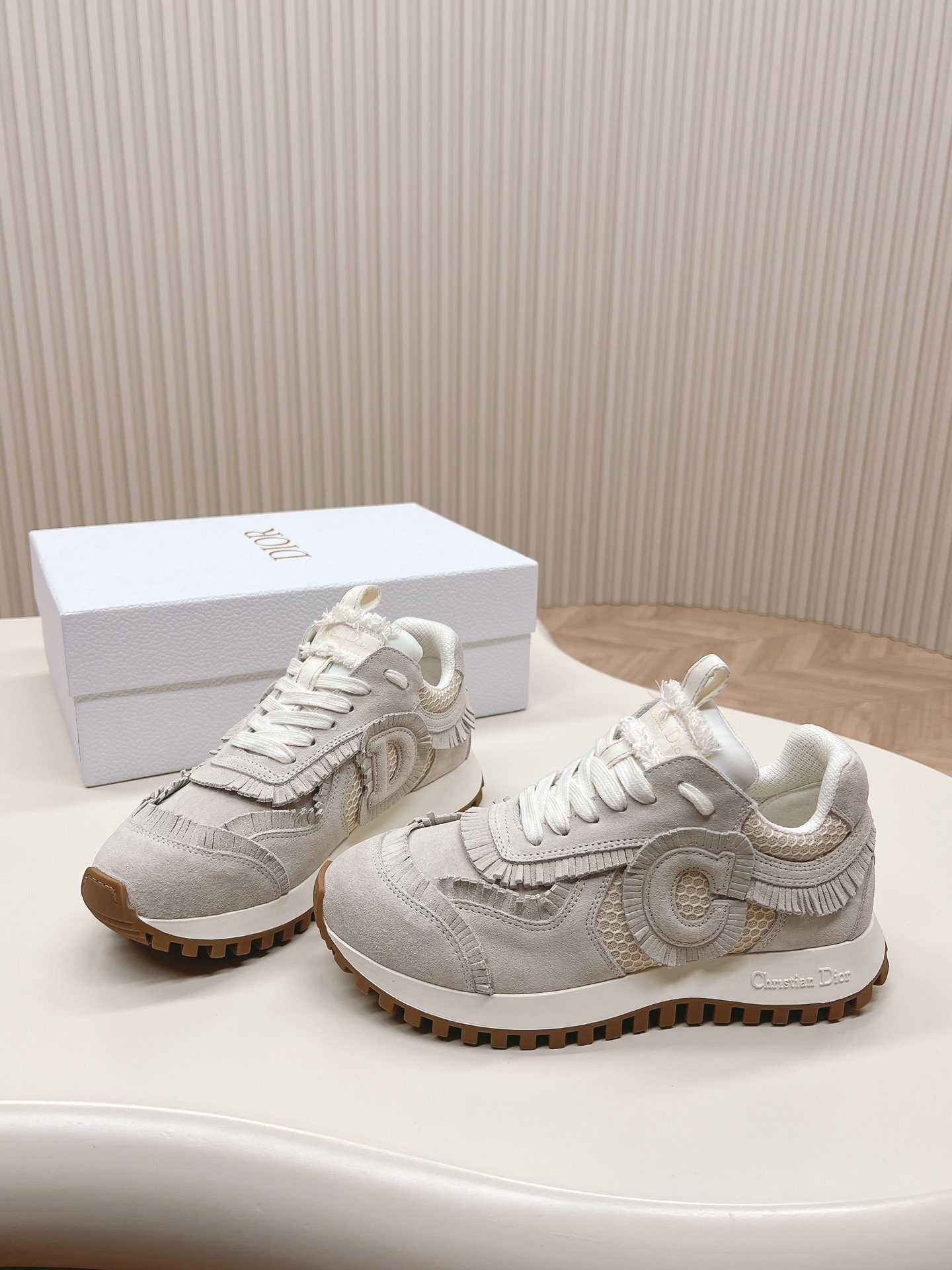 Bagsaaa C'EST D10r SNEAKER Grey Suede Calfskin and Mesh