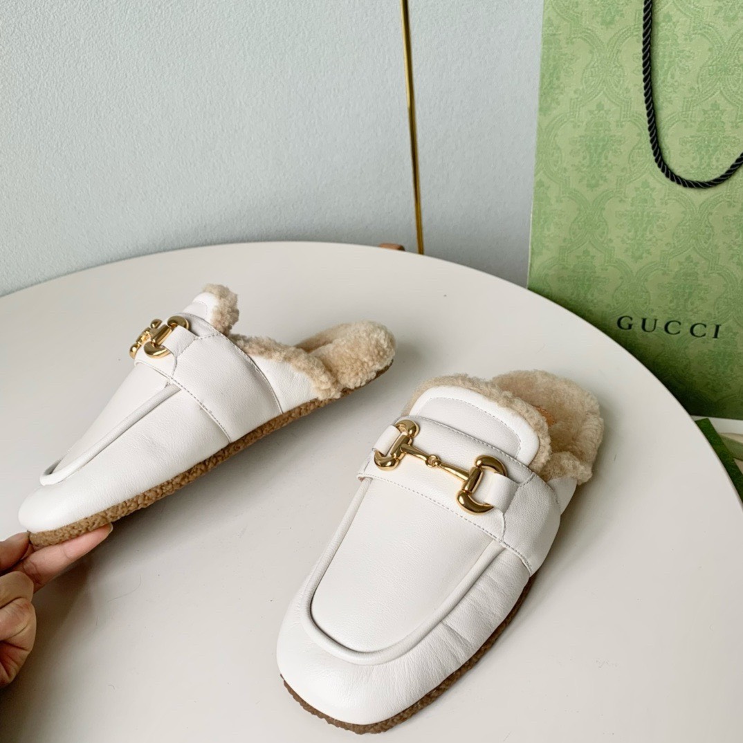 Bagsaaa Gvc*1 Slipper Horsebit With Shearling in white
