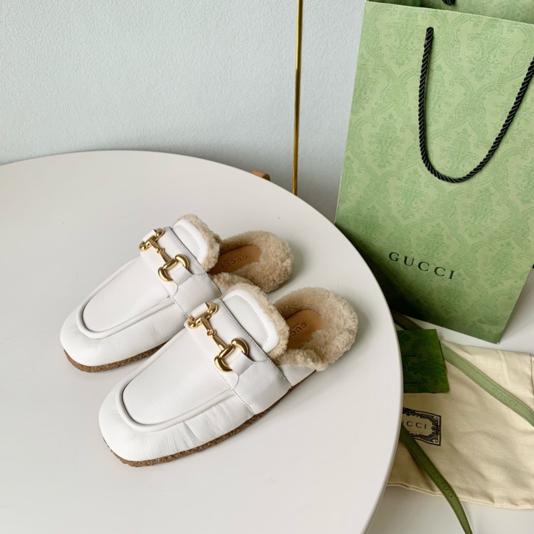 Bagsaaa Gvc*1 Slipper Horsebit With Shearling in white