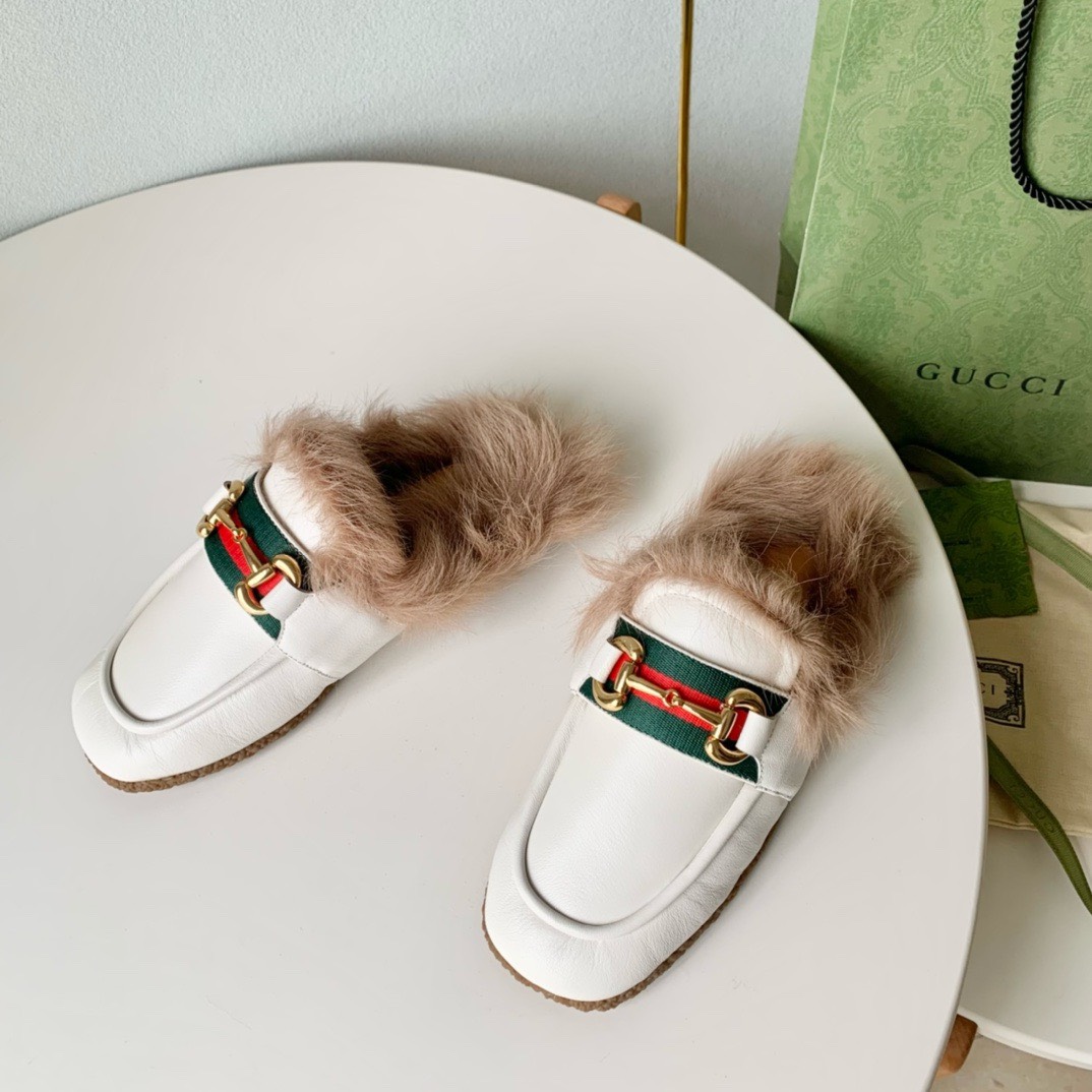 Bagsaaa Gvc*1 Slipper Horsebit With Shearling in white 02