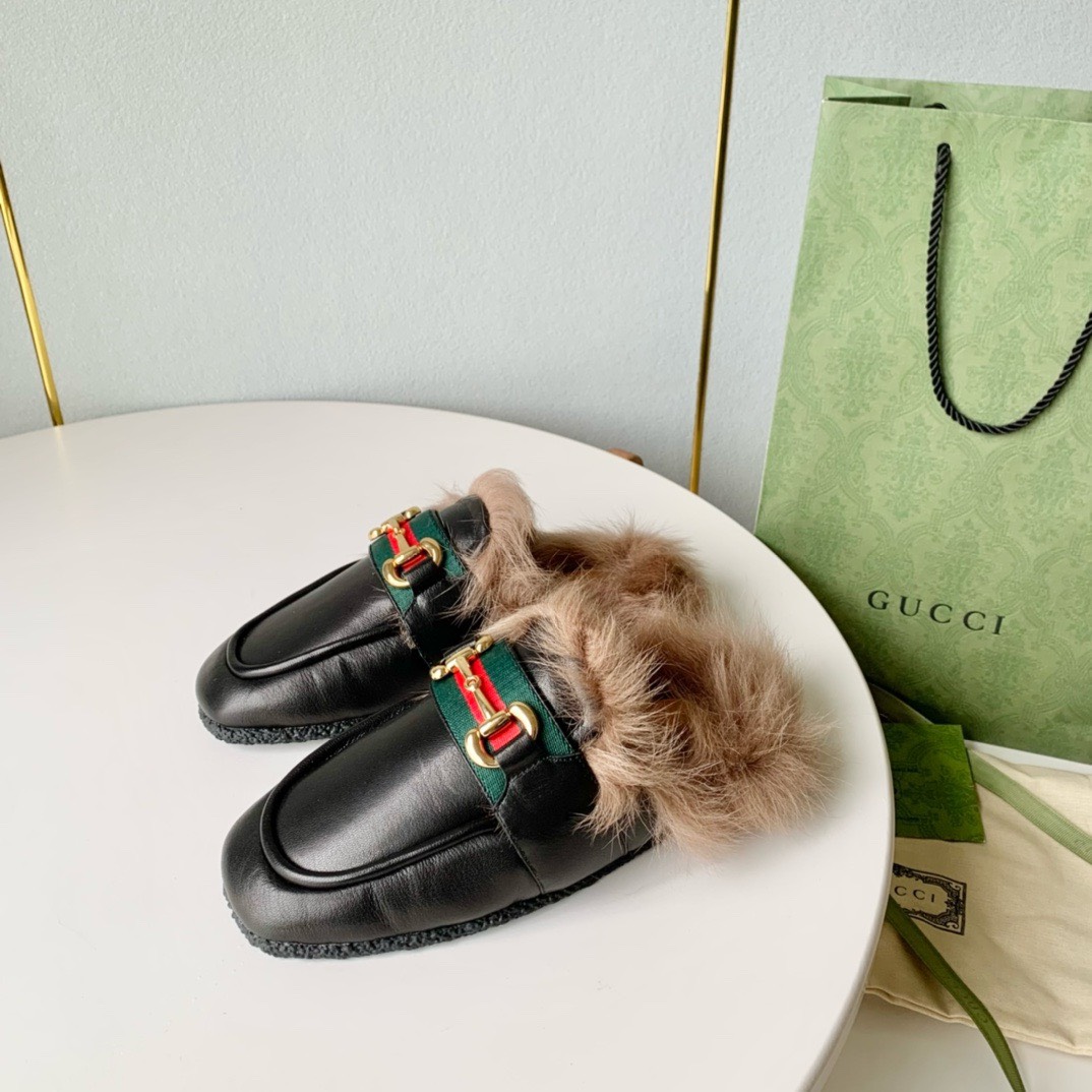 Bagsaaa Gvc*1 Slipper Horsebit With Shearling in black 02