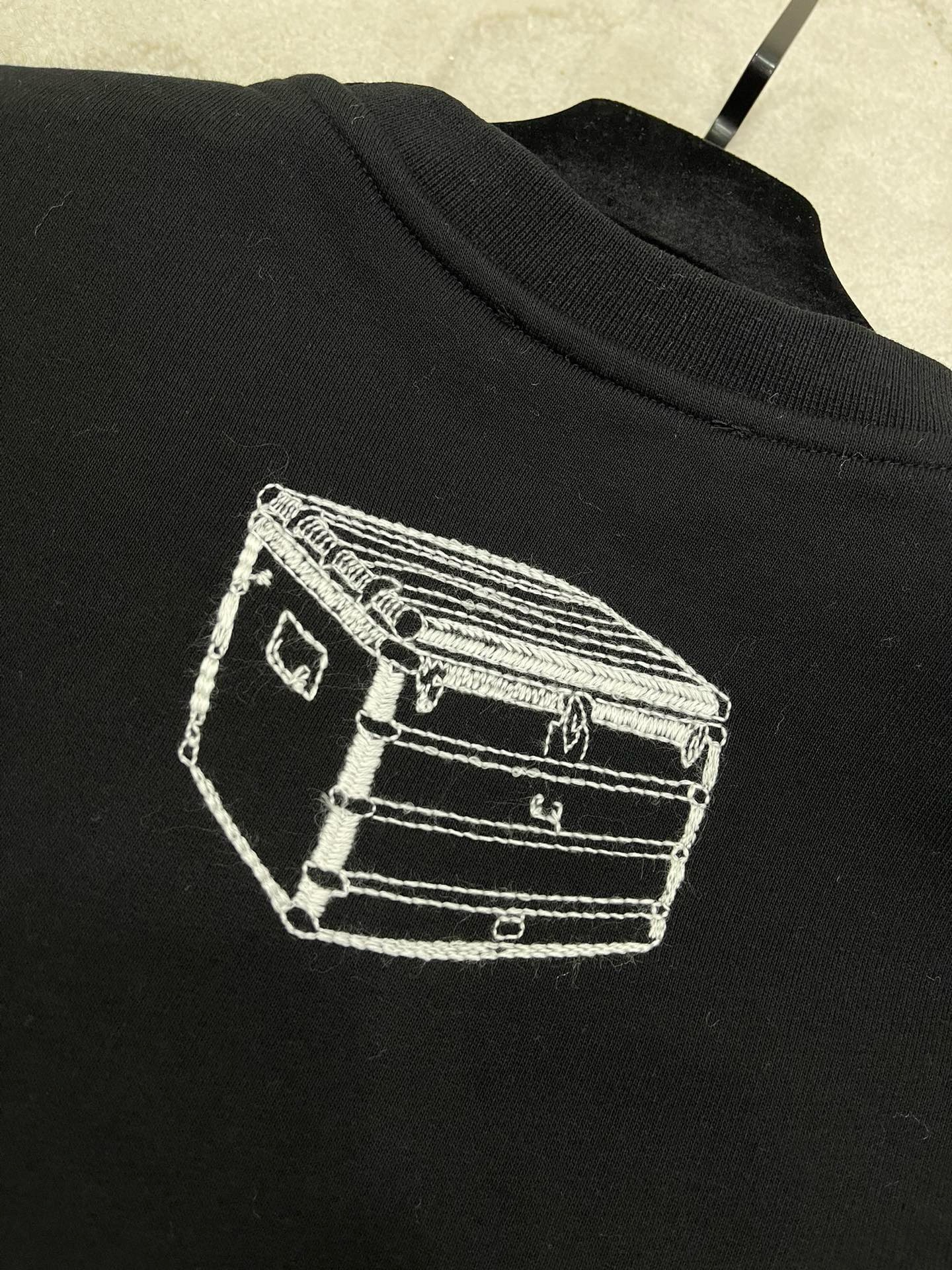 Bagsaaa L0vis Vvtt0n Embroidered Cotton Sweatshirt Black