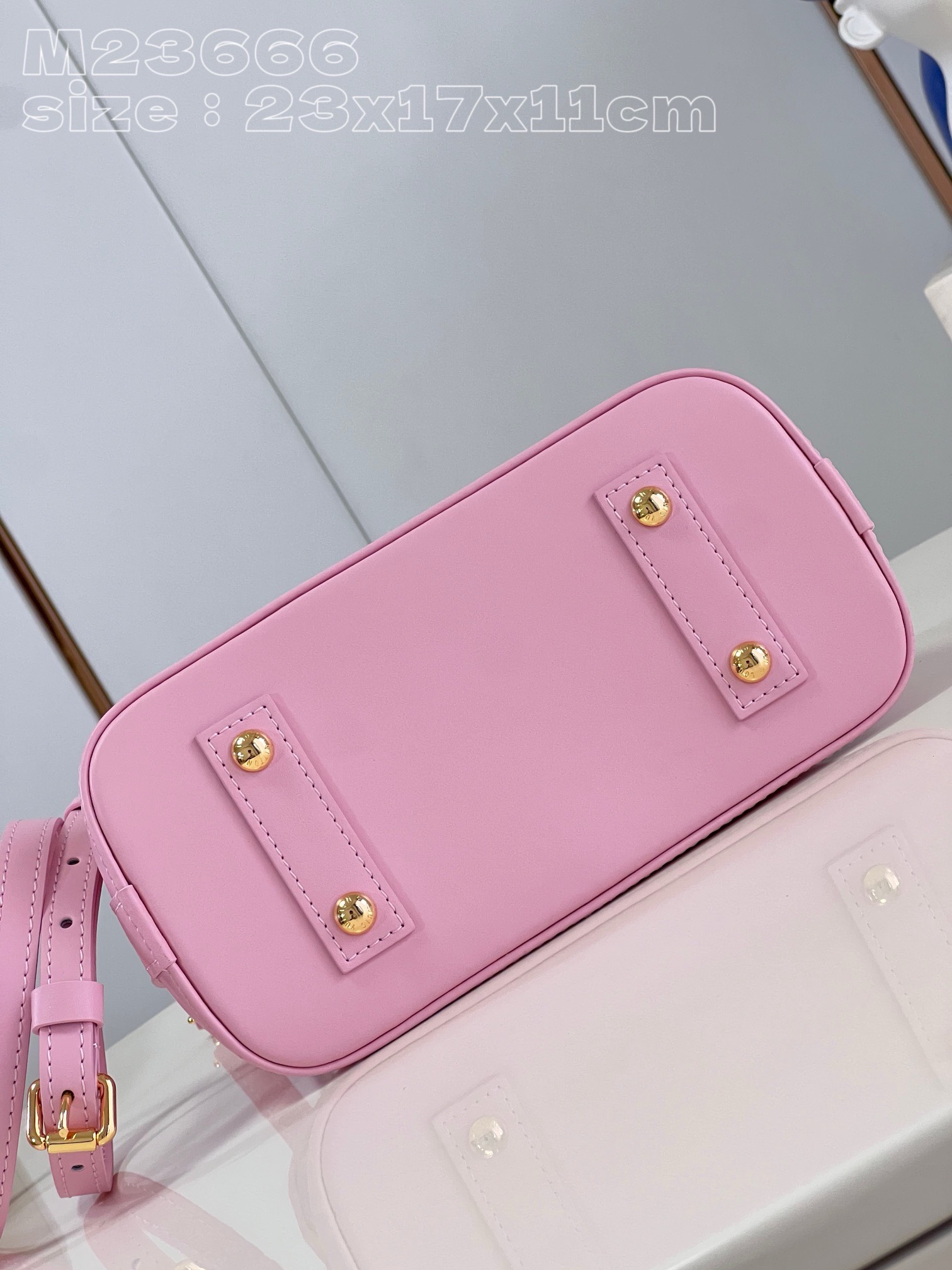 Bagsaaa L0vis Vvtt0n Alma BB Pink In Crisscross lining - 23x17x11cm