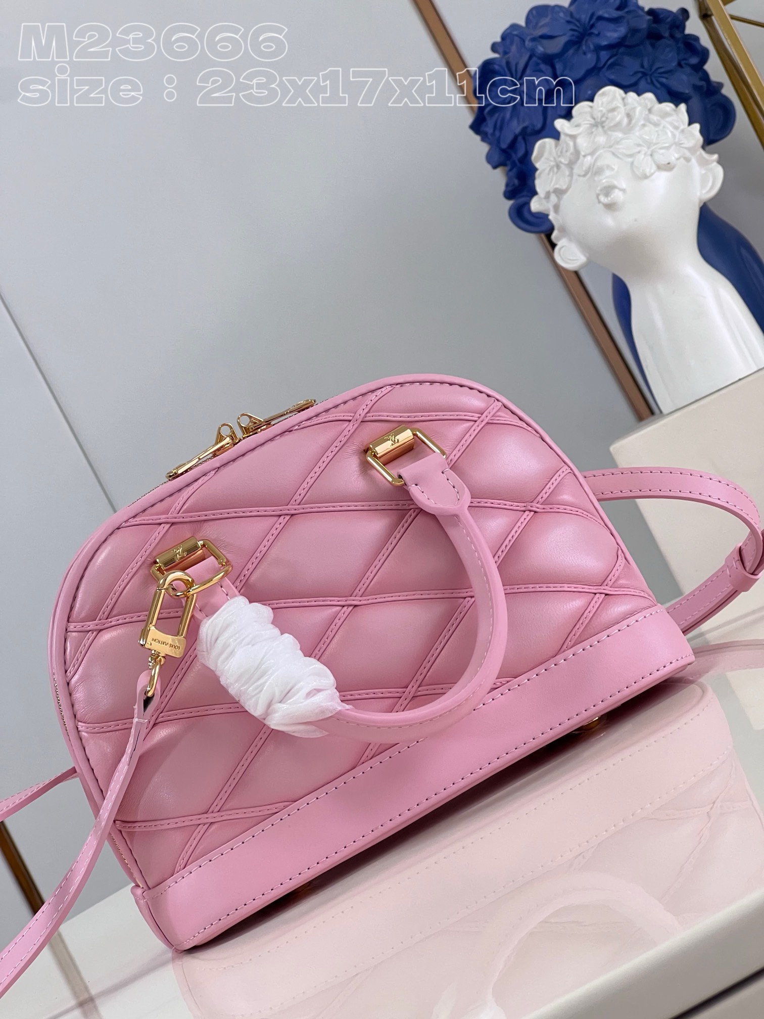 Bagsaaa L0vis Vvtt0n Alma BB Pink In Crisscross lining - 23x17x11cm