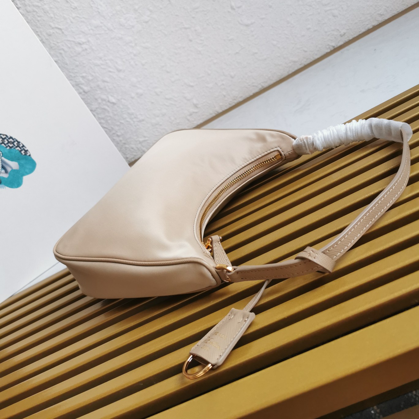 Bagsaaa Pra*a Re-Edition 2005 Re-Nylon mini bag beige - 22x18x6cm