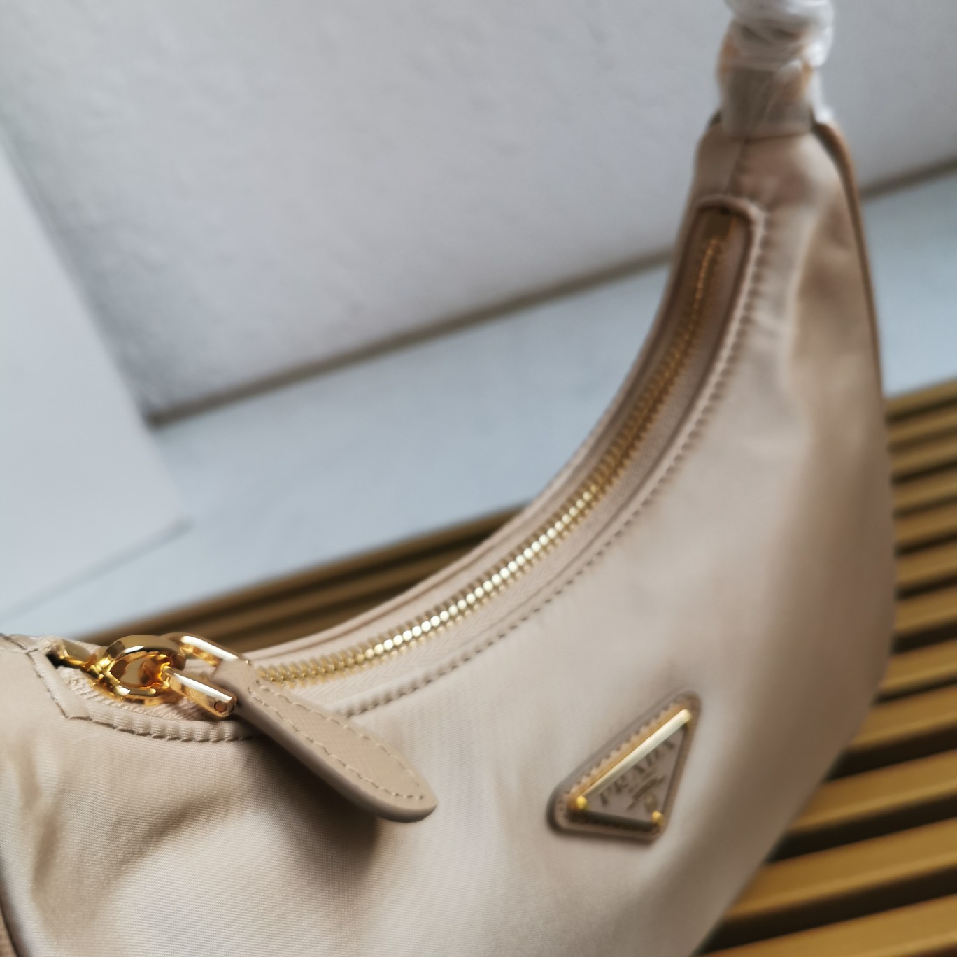 Bagsaaa Pra*a Re-Edition 2005 Re-Nylon mini bag beige - 22x18x6cm