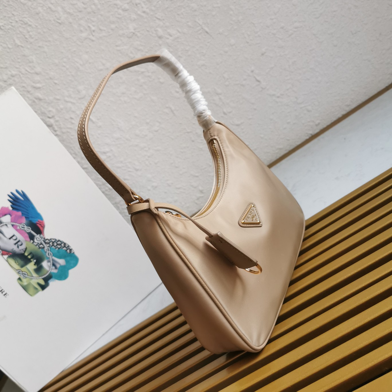 Bagsaaa Pra*a Re-Edition 2005 Re-Nylon mini bag beige - 22x18x6cm