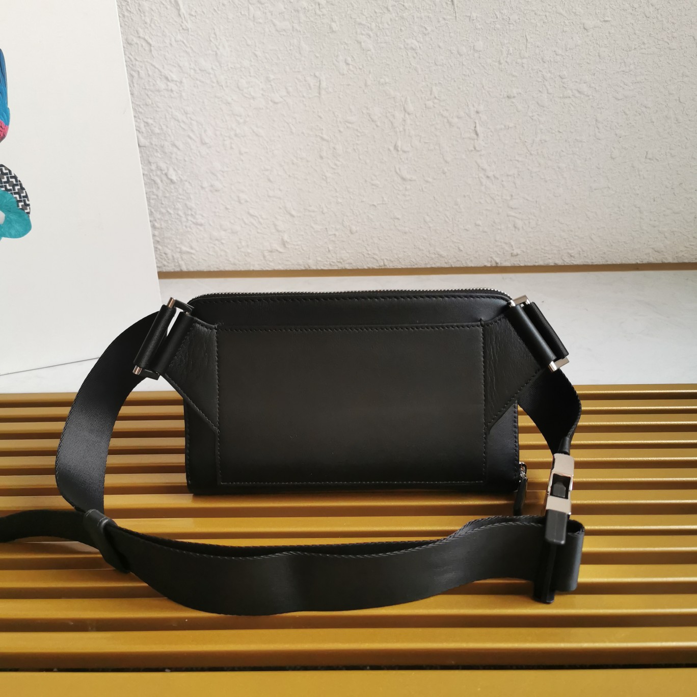 Bagsaaa Pra*a Black Leather Belt Bag - 21*13*2.5cm